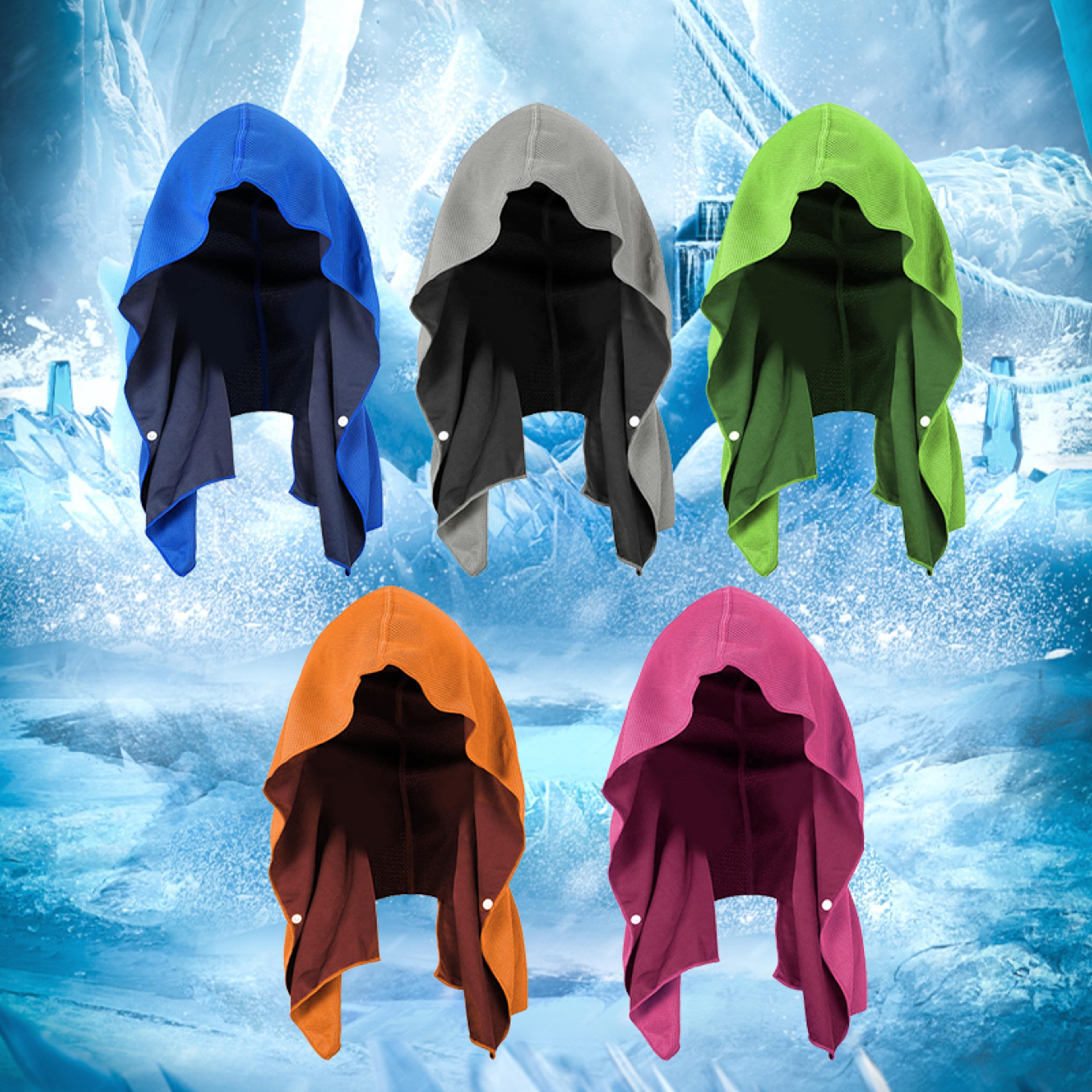 instant chill evaporative cooling hoodie towel for sports and workouts
