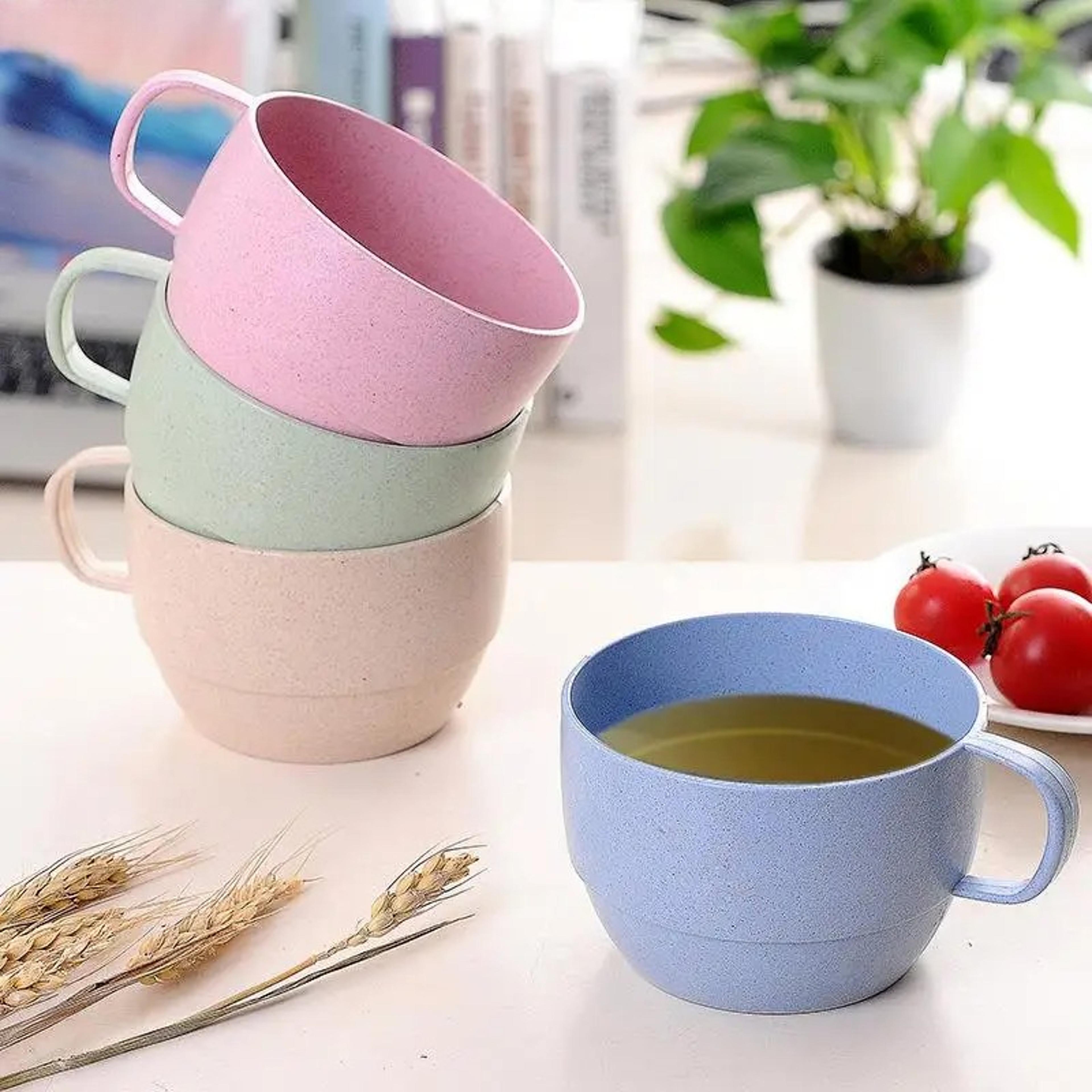reusable wheat straw cup for drinks travel and bathroom use