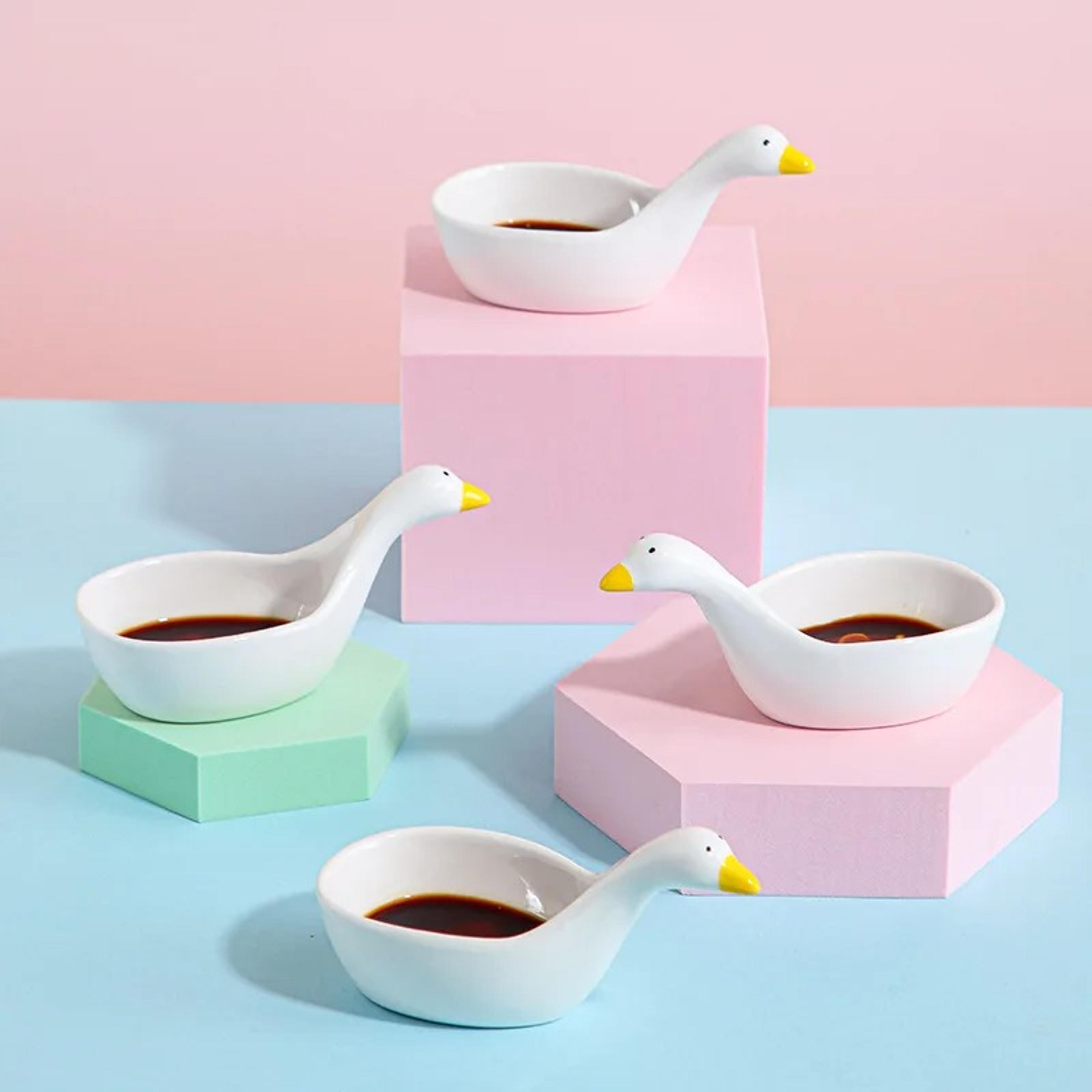 cute animal ceramic dipping dish for sauces and snacks