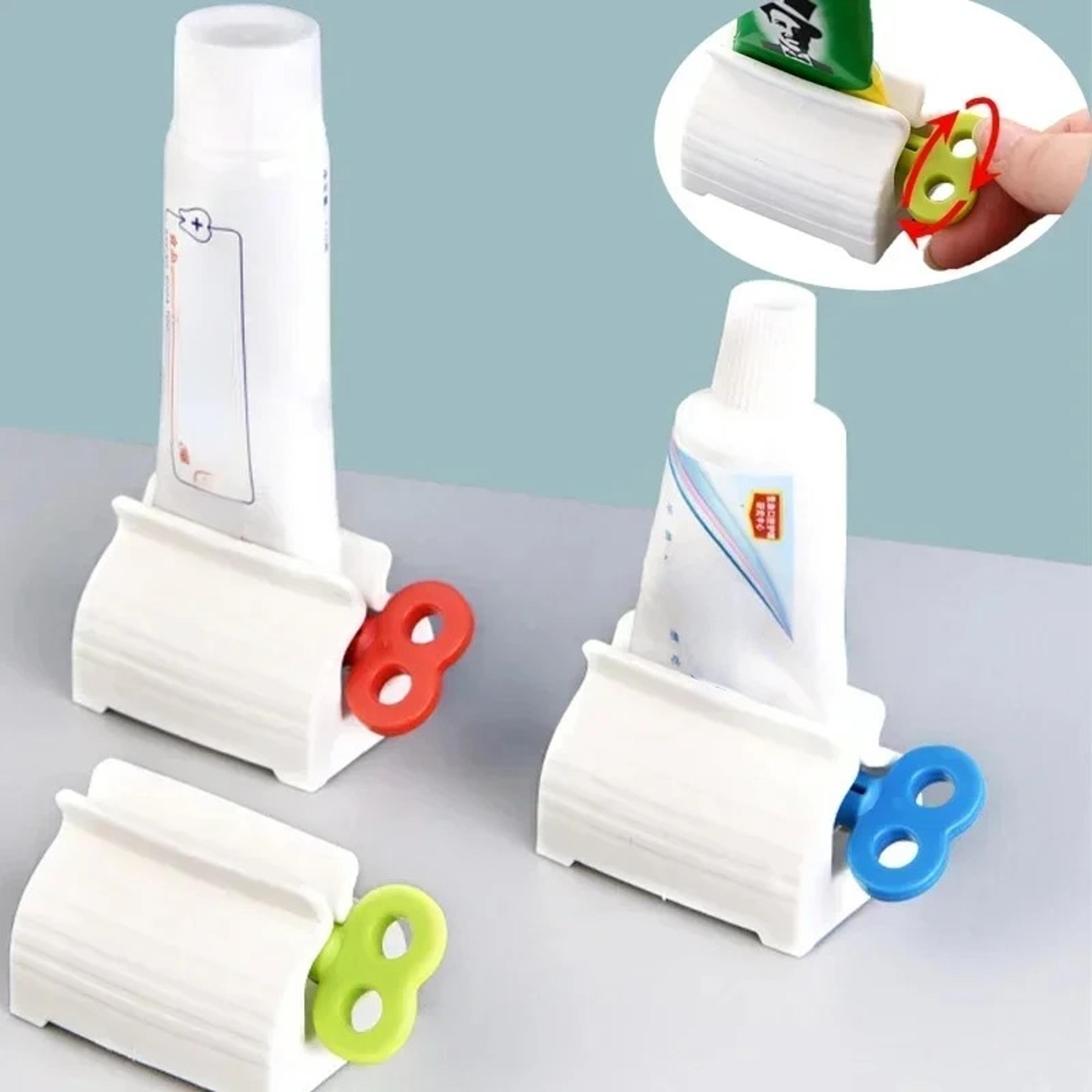 no waste toothpaste tube squeezer and bathroom organizer