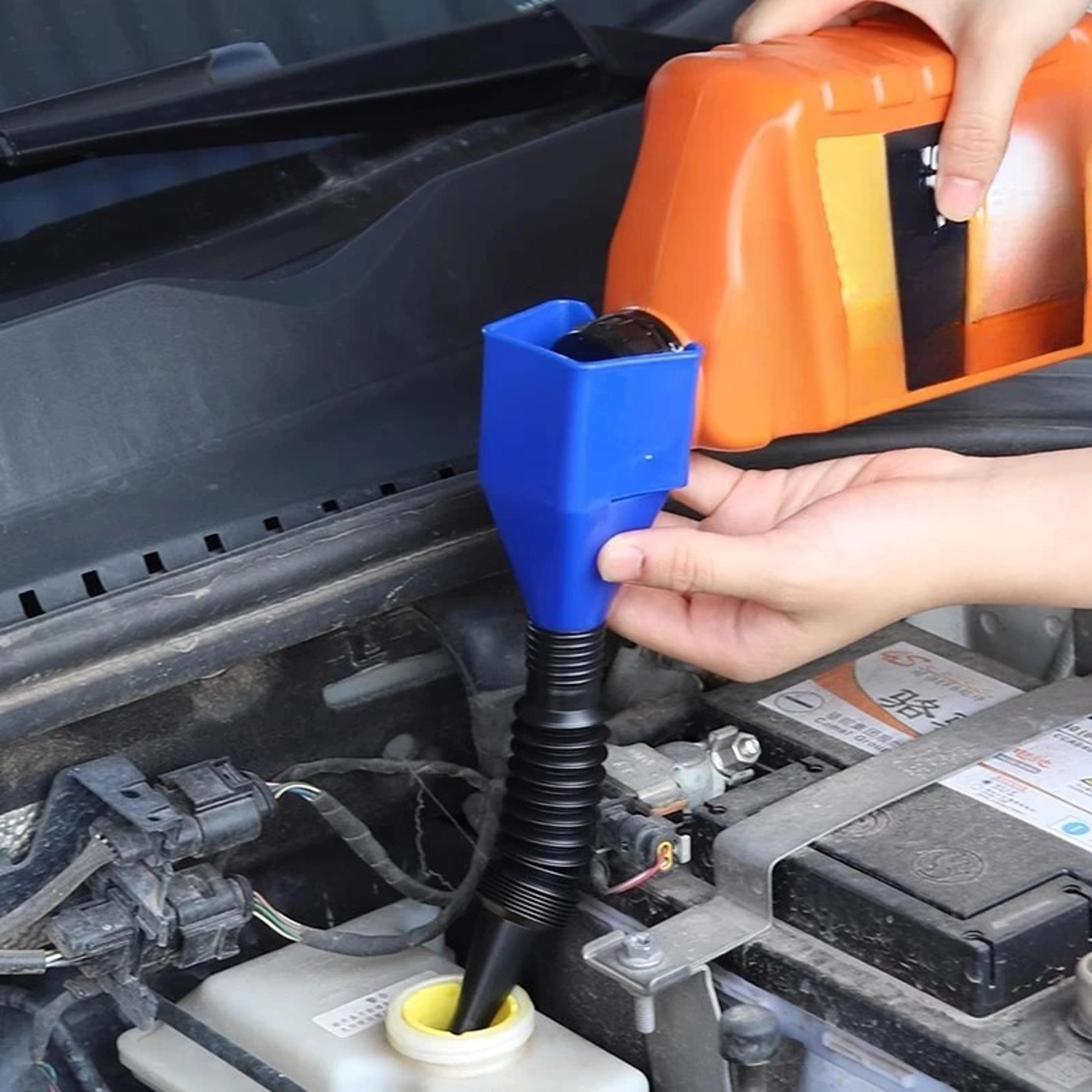 portable collapsible oil change funnel for cars and motorcycles
