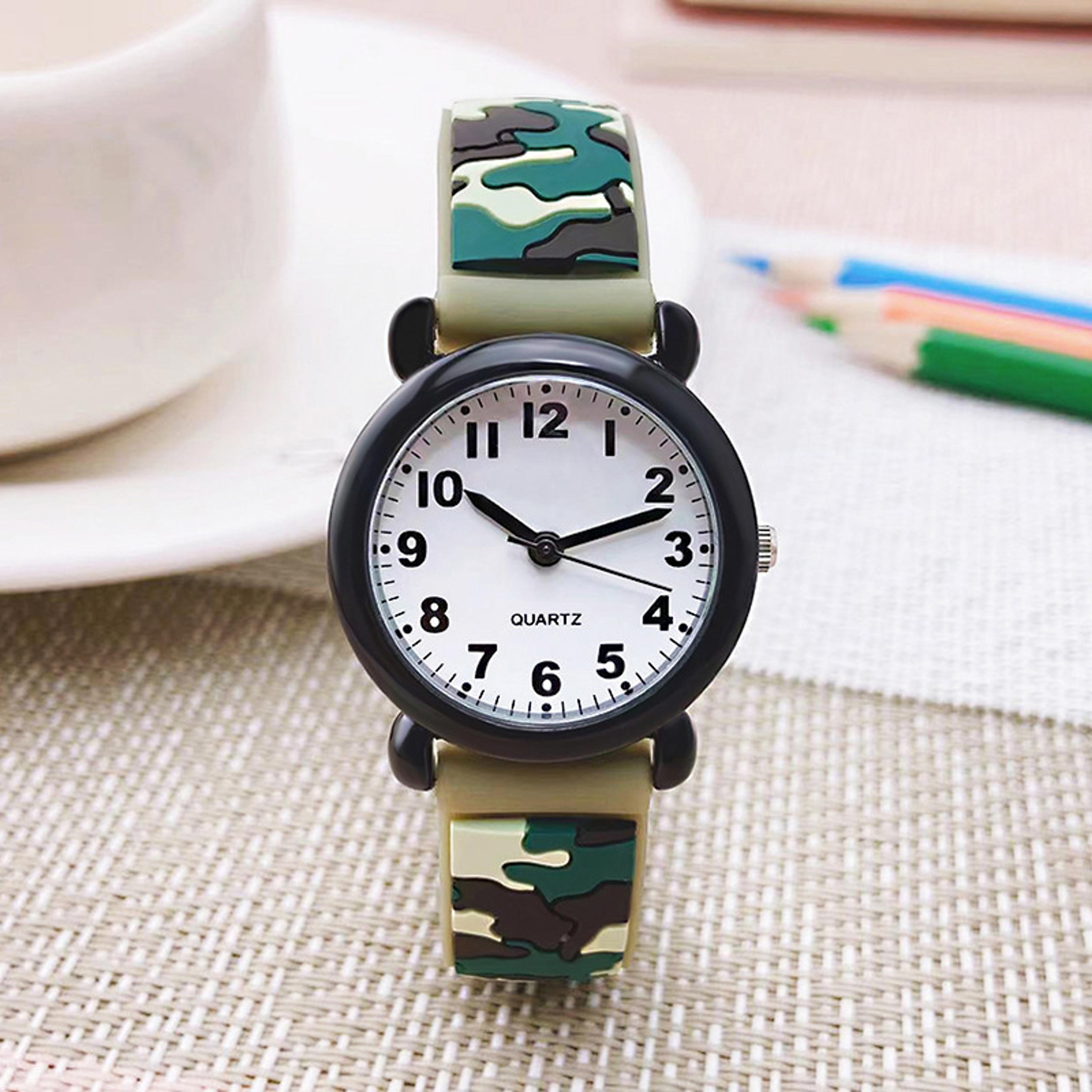 camouflage outdoor sports watch for kids boys student quartz watch