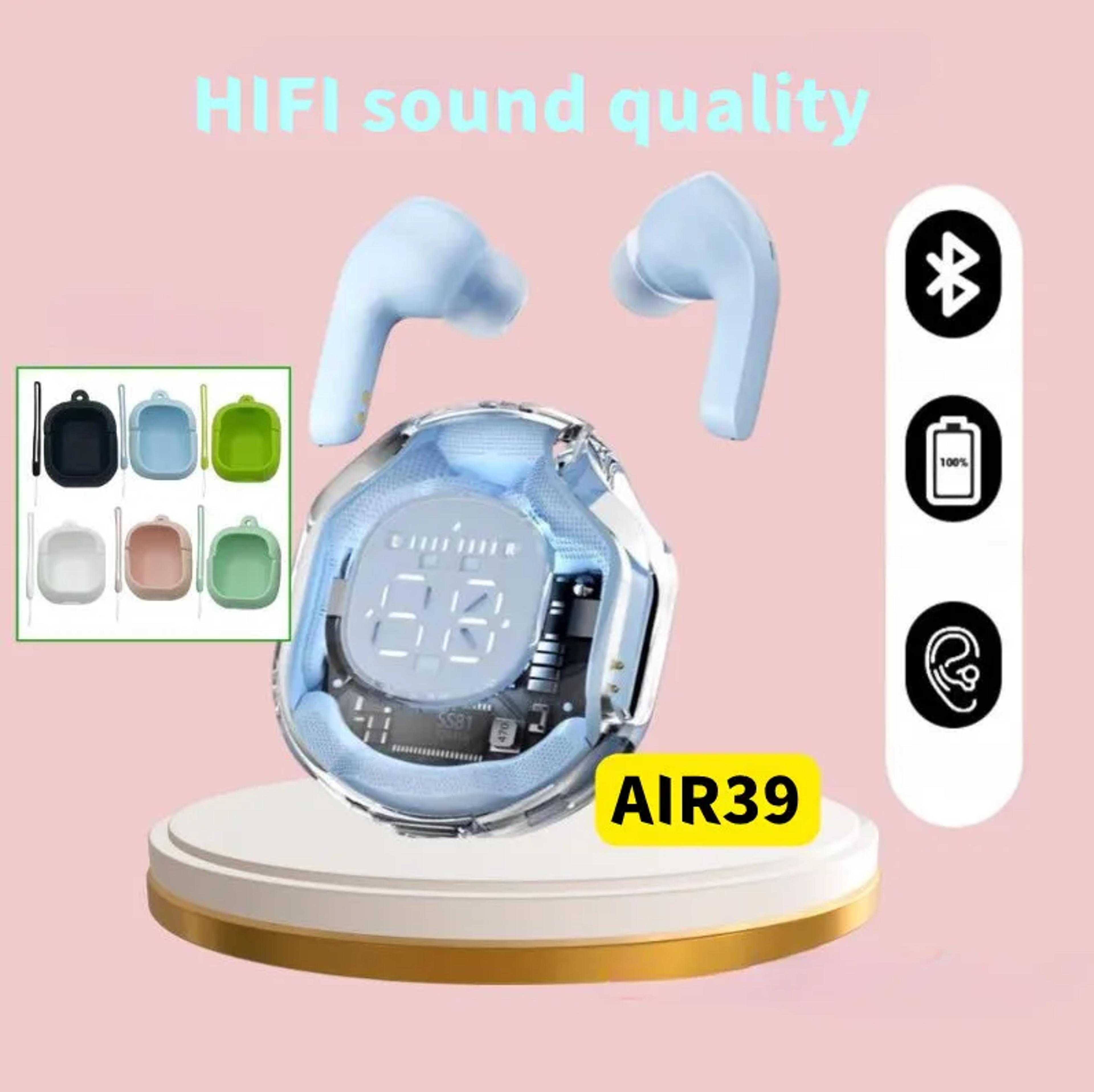 gaming earbuds bluetooth wireless headphones with hifi bass and sports case
