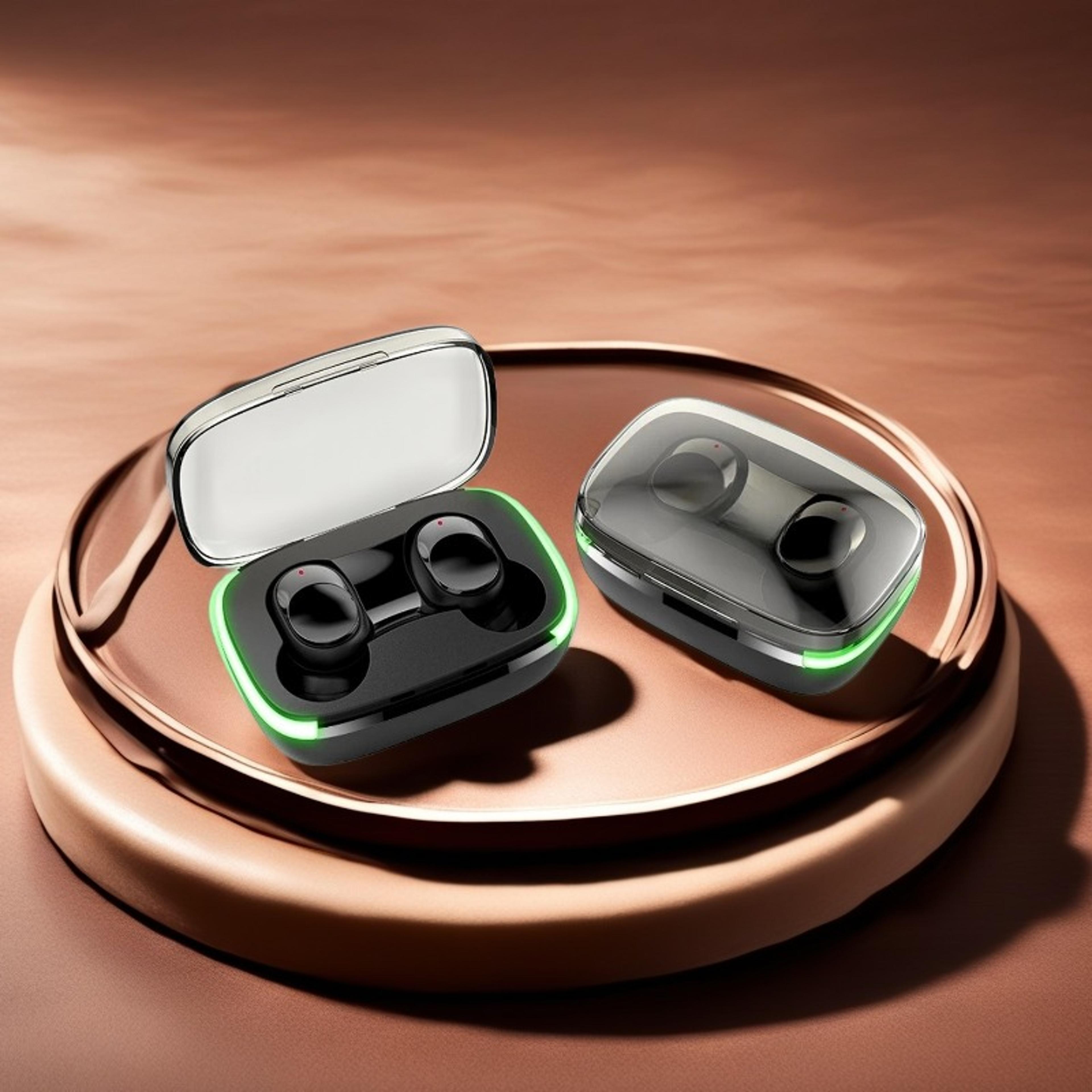 wireless earbuds with led display and touch control