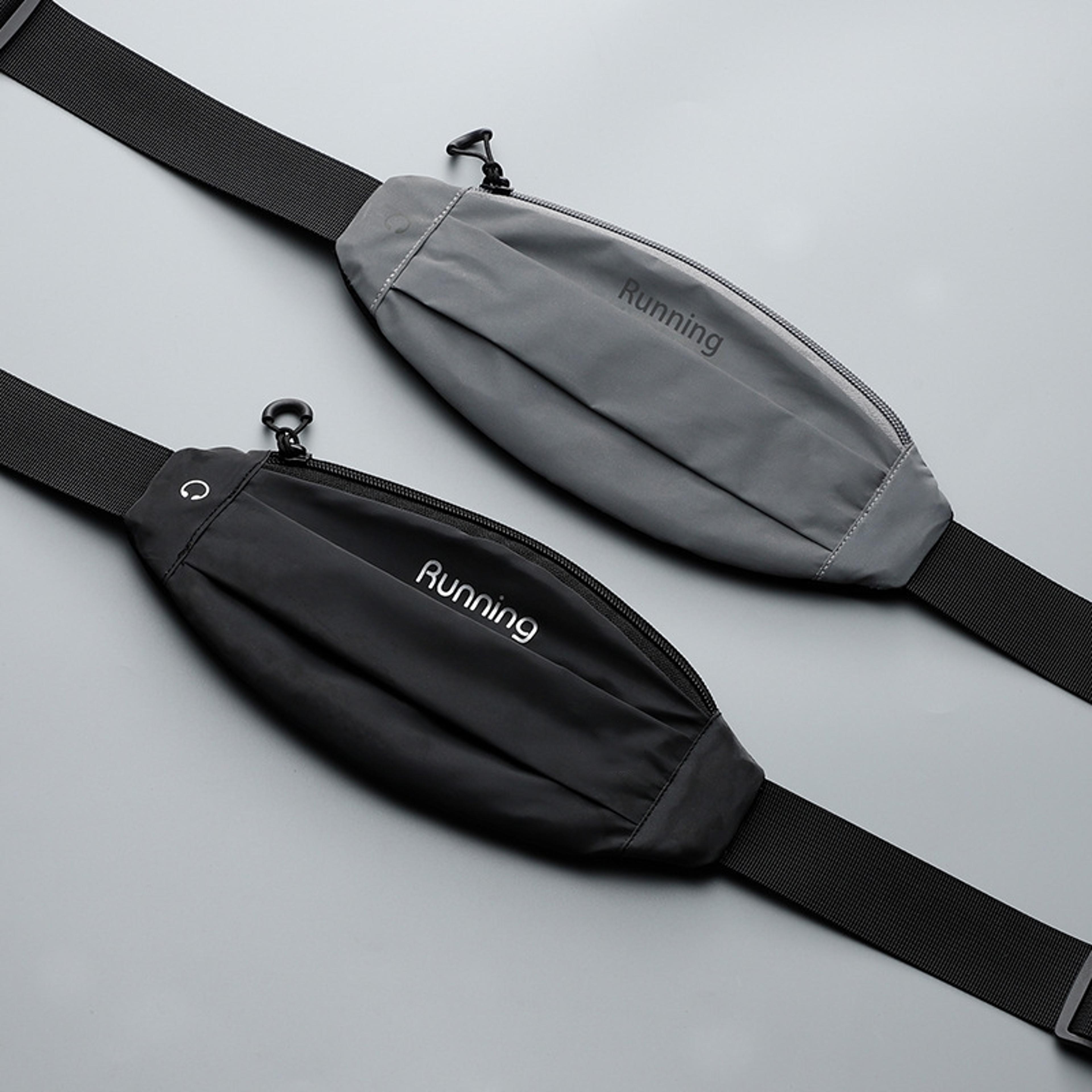 reflective running waist bag with phone holder for outdoor sports