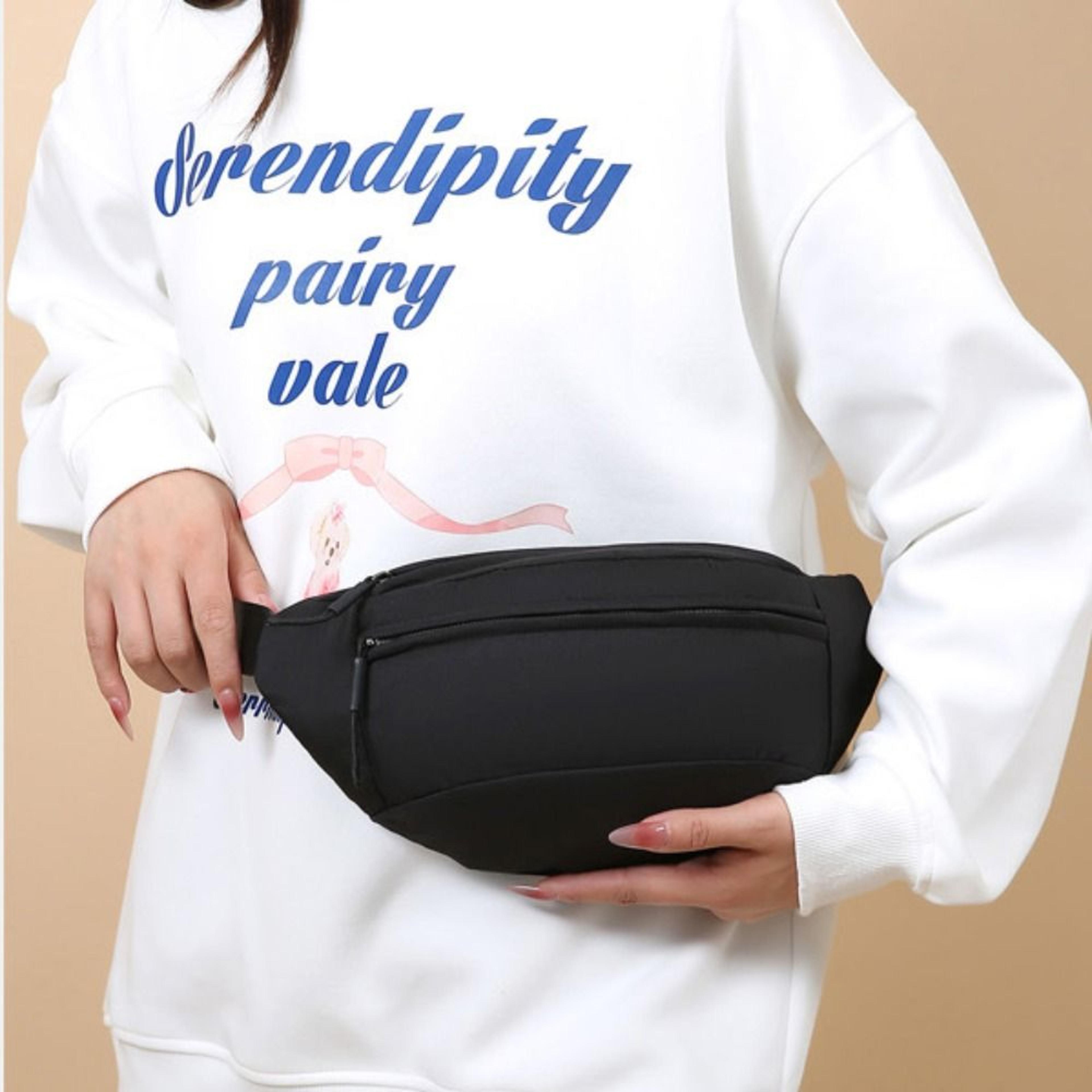 waterproof waist bag double pocket crossbody shoulder bag for travel and daily use