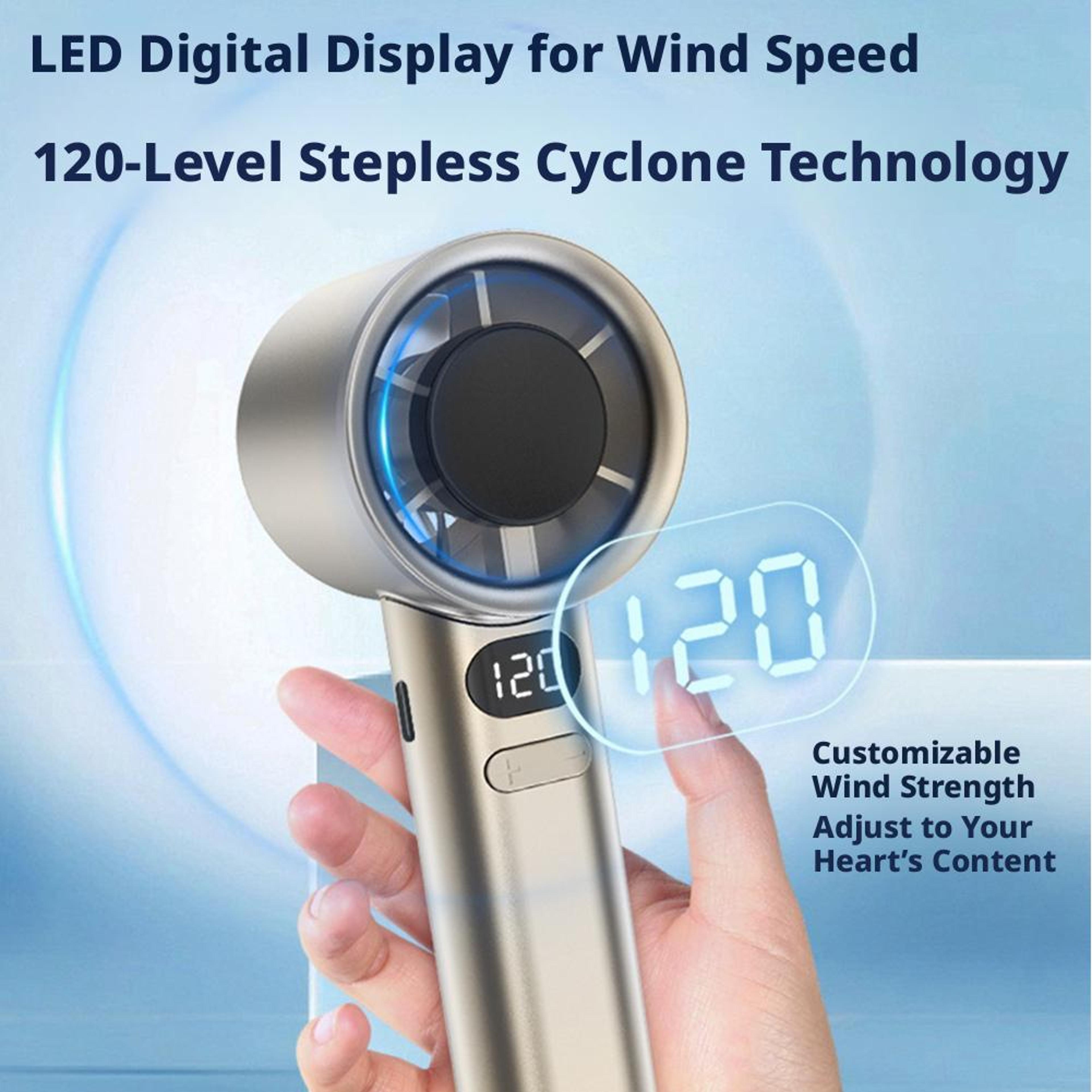 portable handheld fan high speed rechargeable bladeless cooling fan with wind speeds