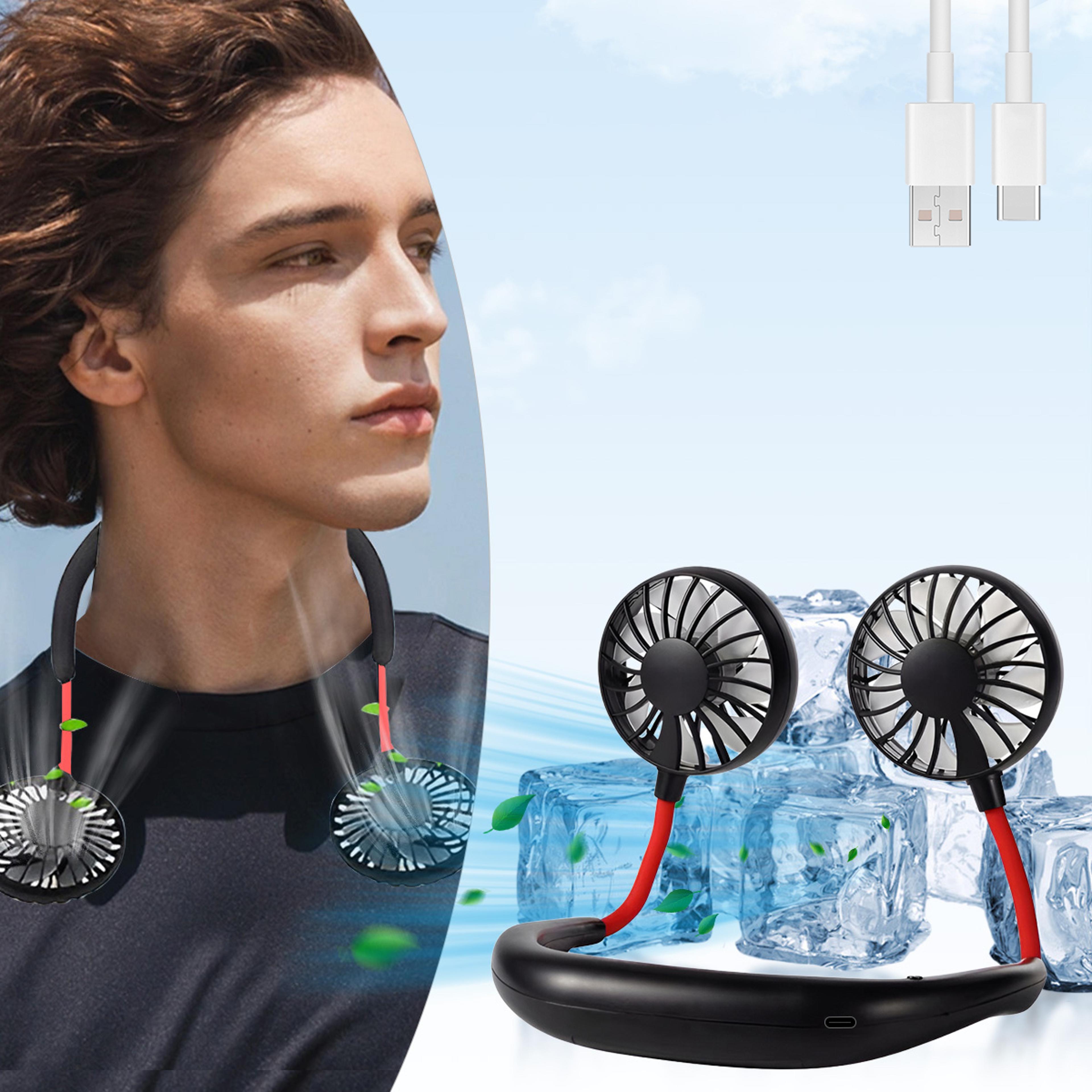 rechargeable neck fan hands free portable personal cooling fan