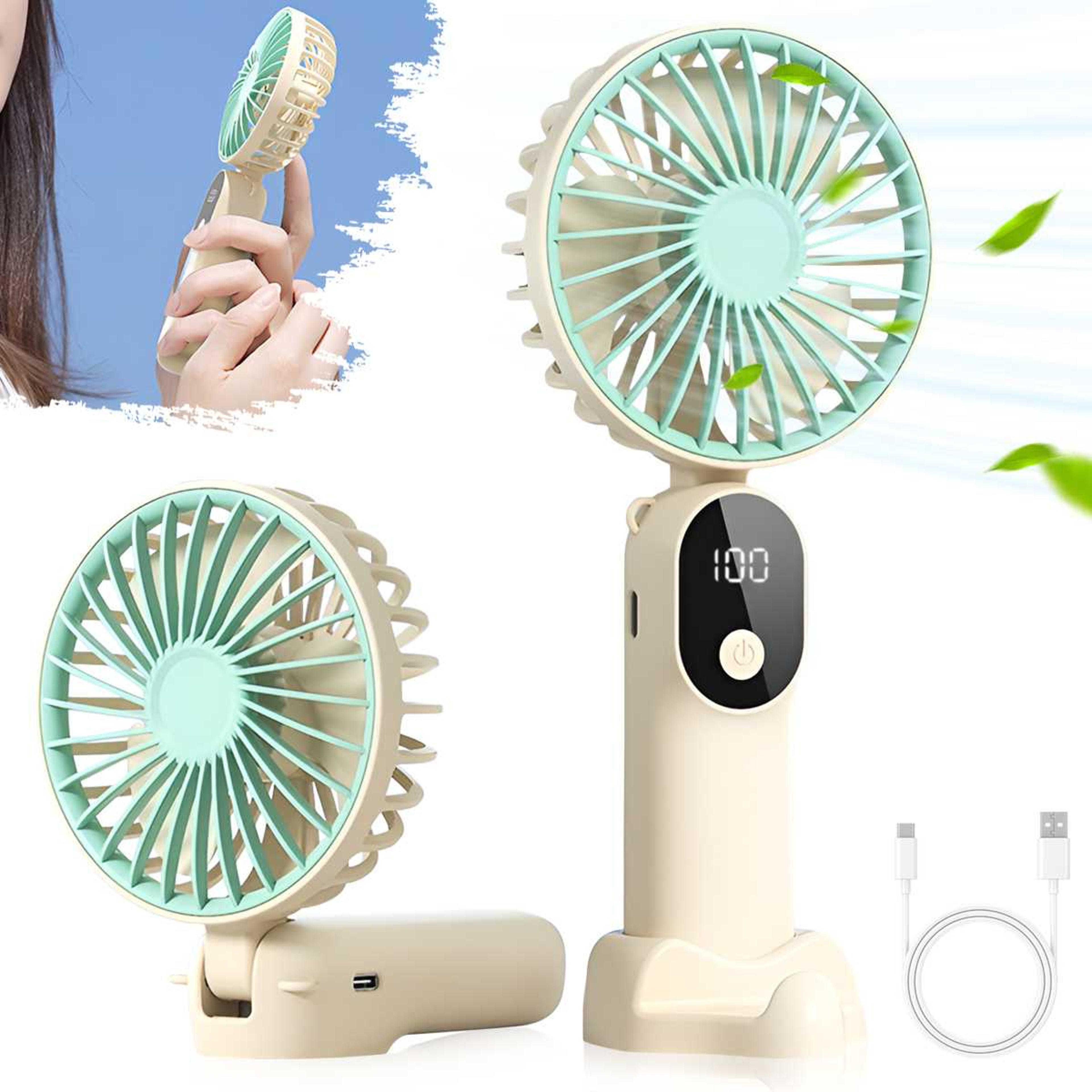 portable usb rechargeable handheld fan with 6 speed strong airflow