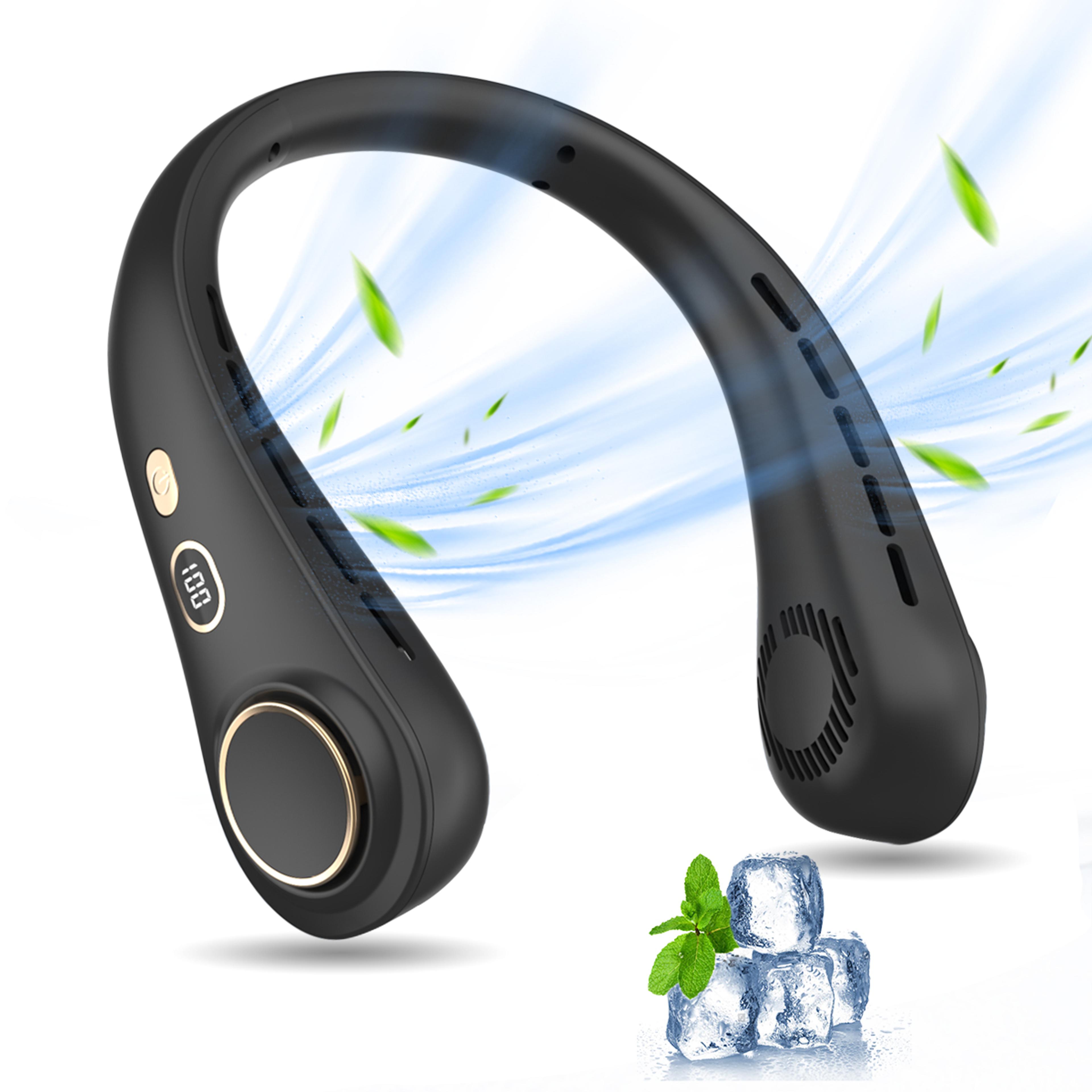 hands free neck fan portable bladeless cooling fan with 5 speeds usb rechargeable design