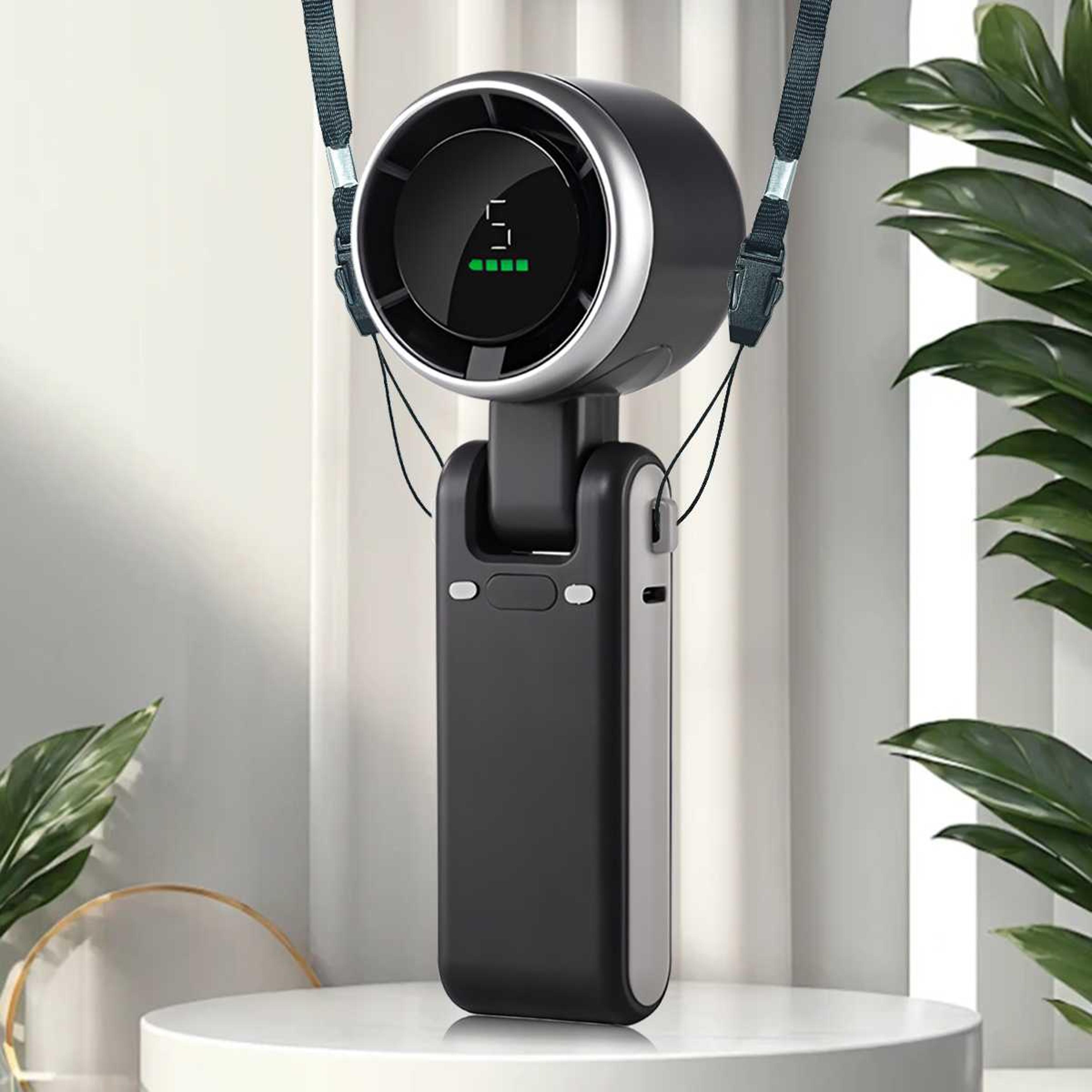 portable bladeless neck fan foldable cooling fan