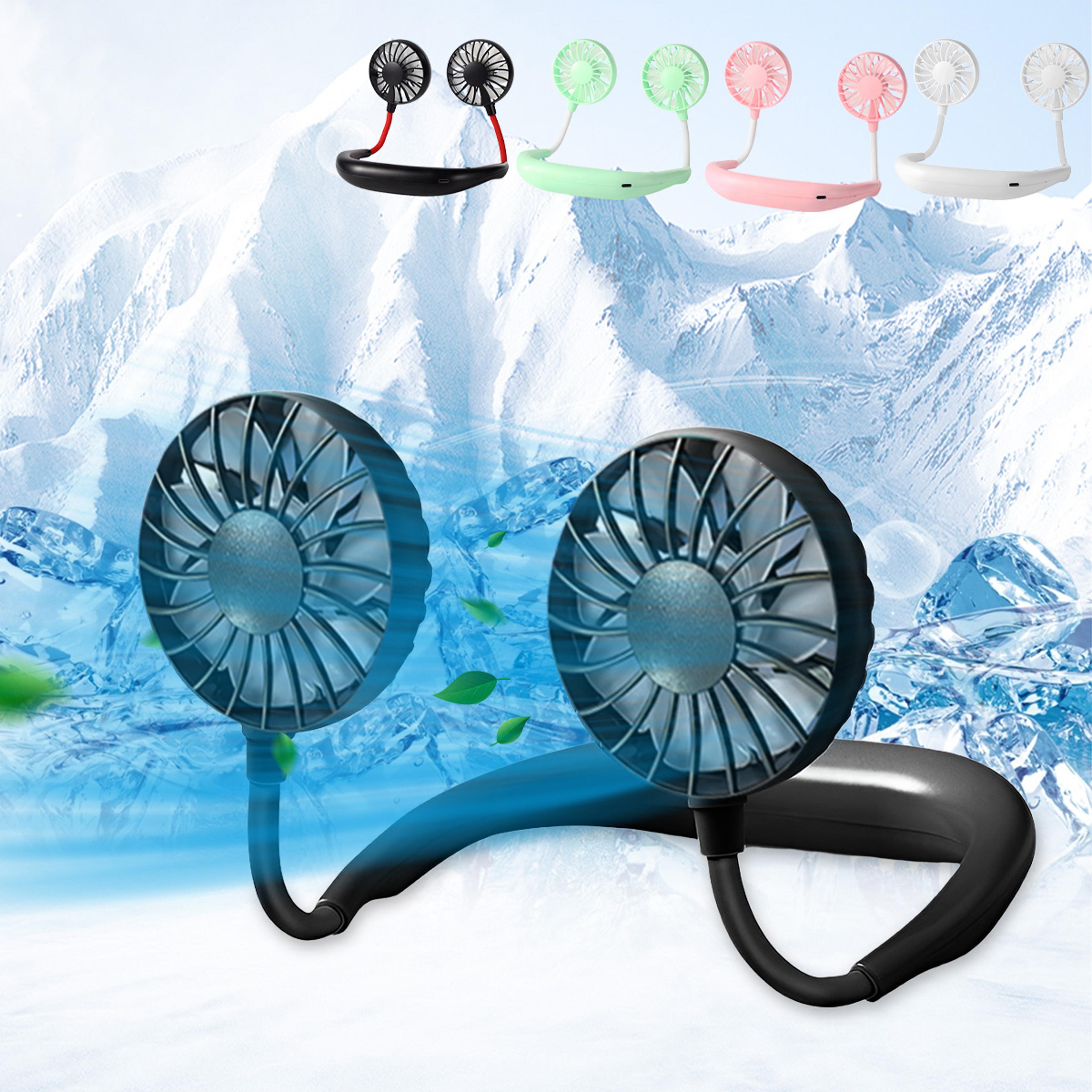 portable rechargeable neck fan hands free cooling fan for outdoor travel camping