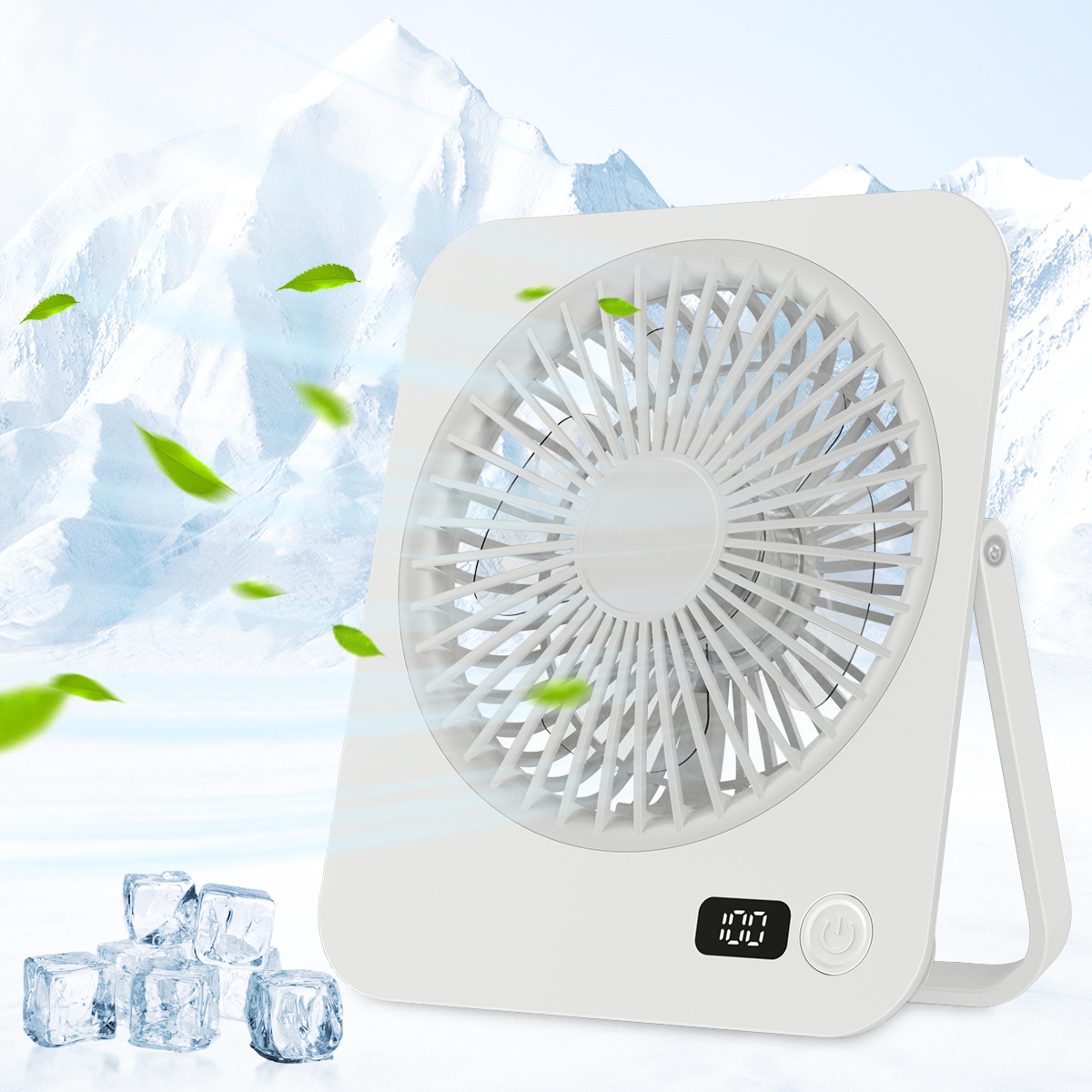 rechargeable desktop wall fan with digital display speed personal cooler