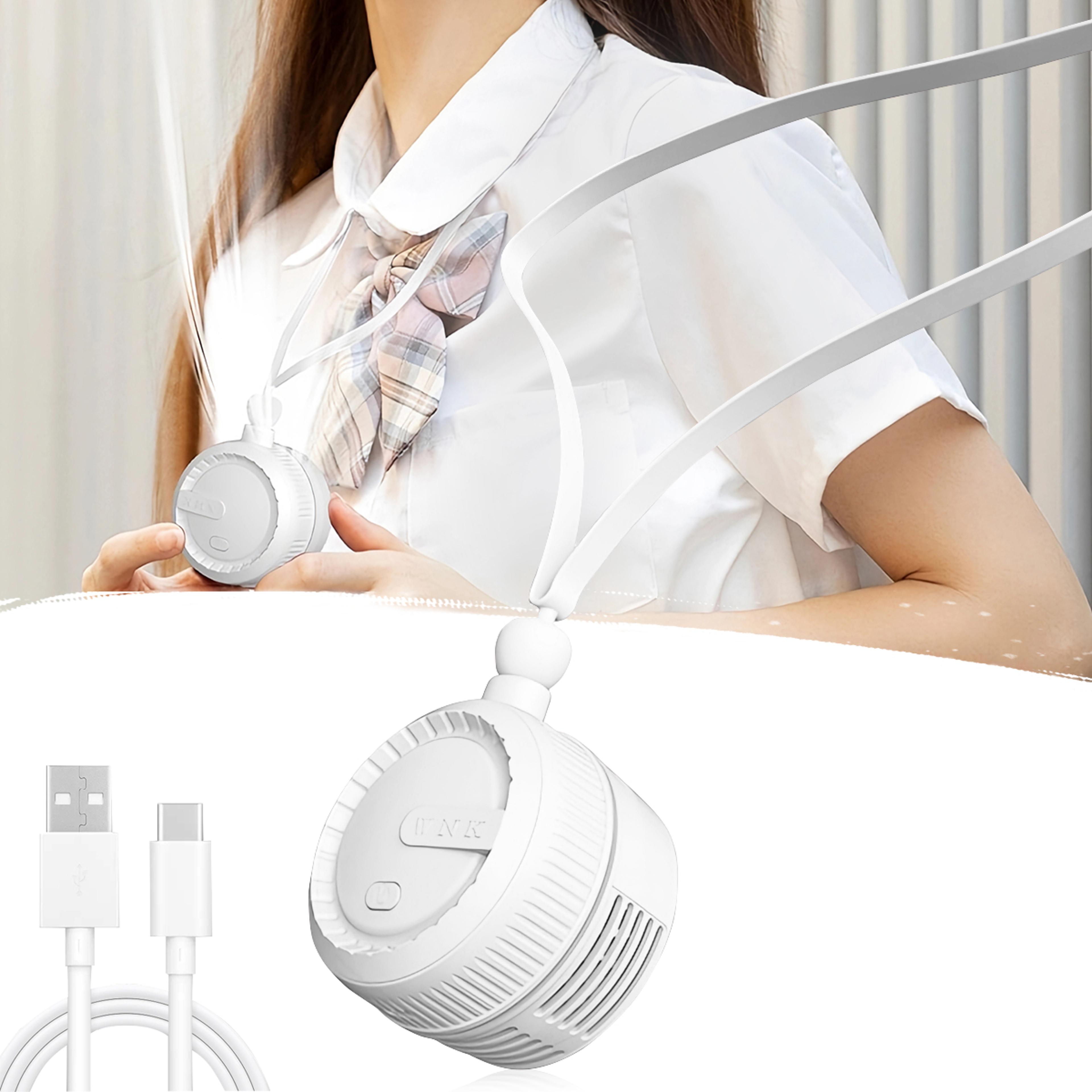 bladeless wearable neck fan rechargeable hands free personal cooler