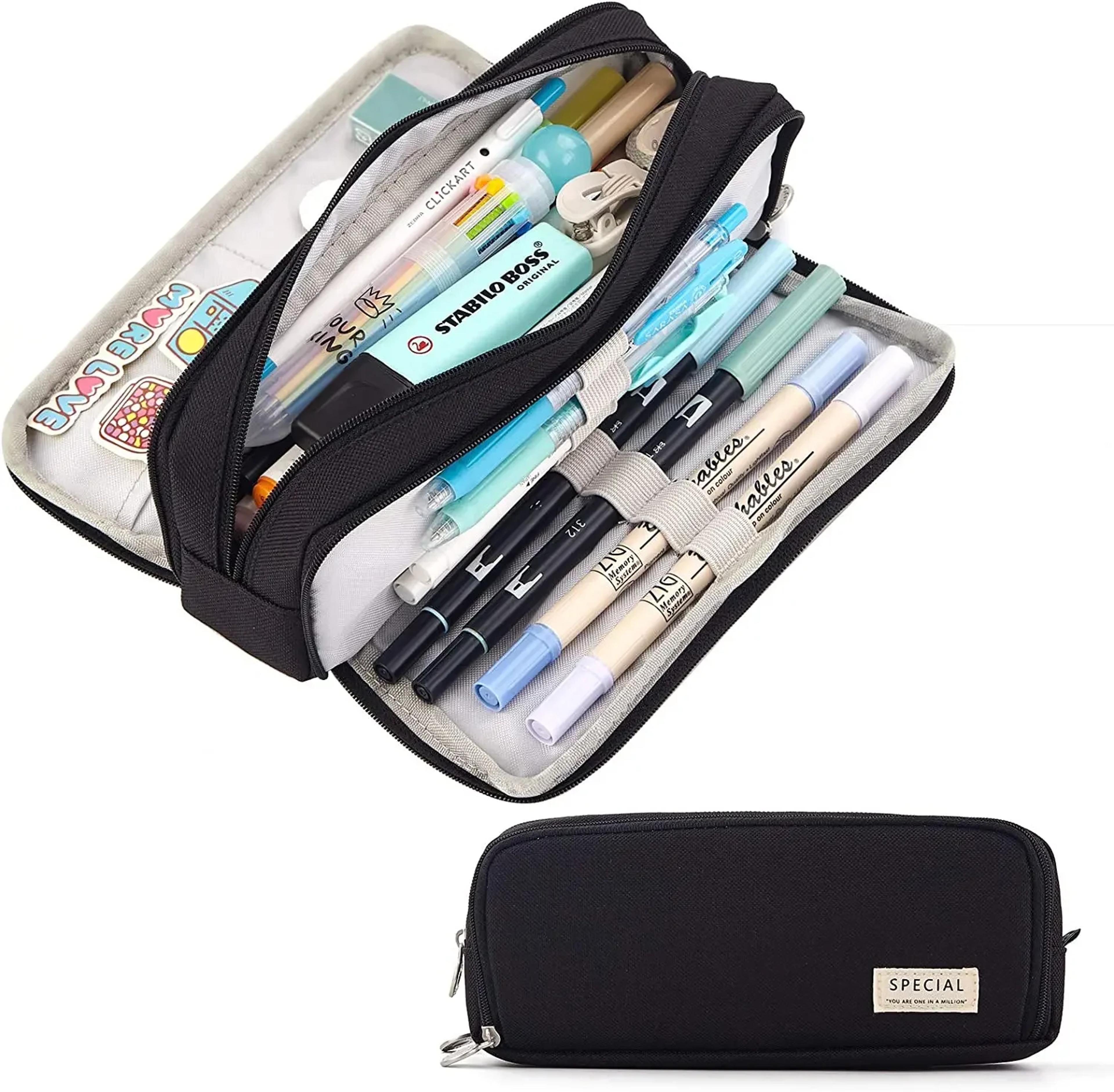 large capacity compartment pencil case organizer bag for students