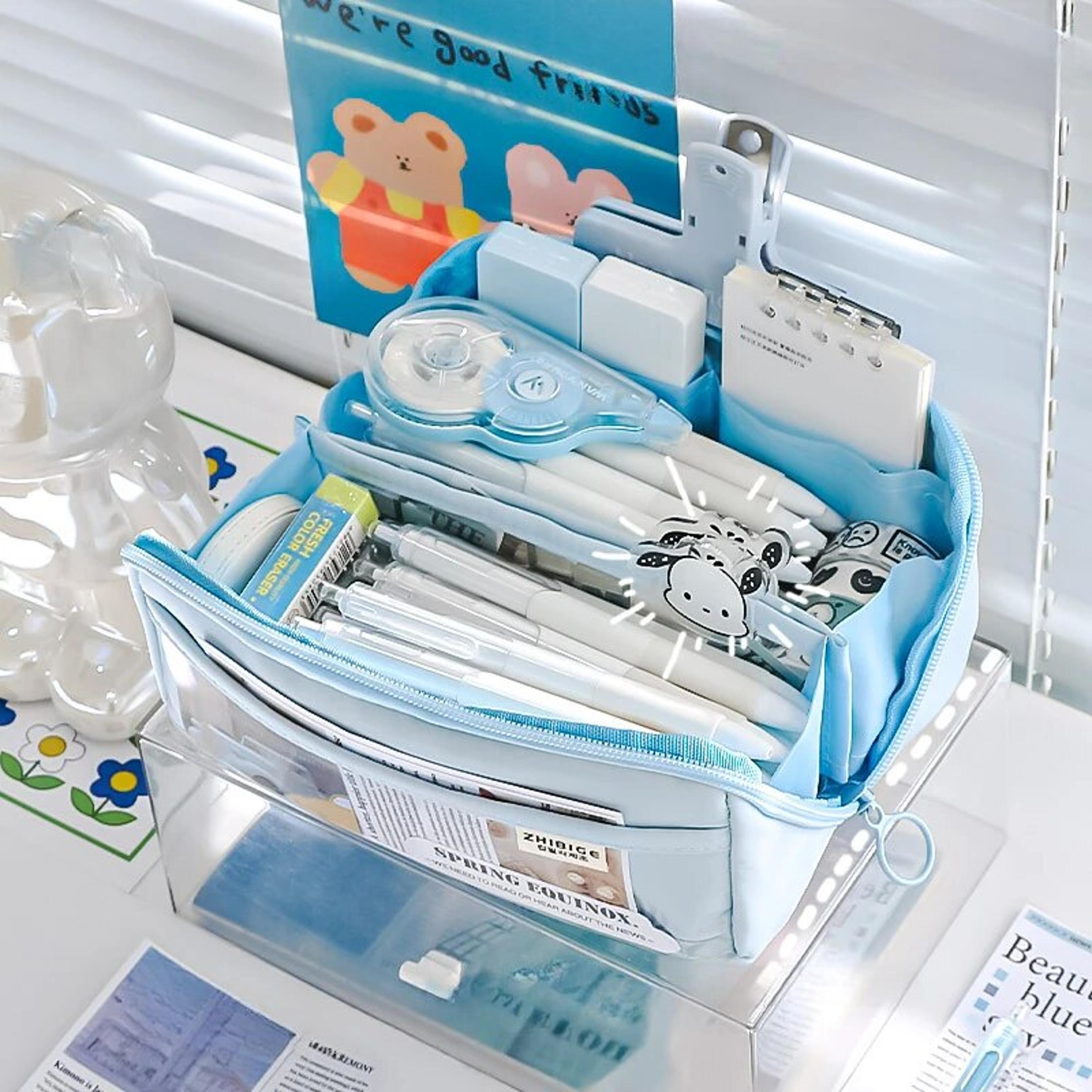 prism transparent pencil case large cute organizer for school supplies