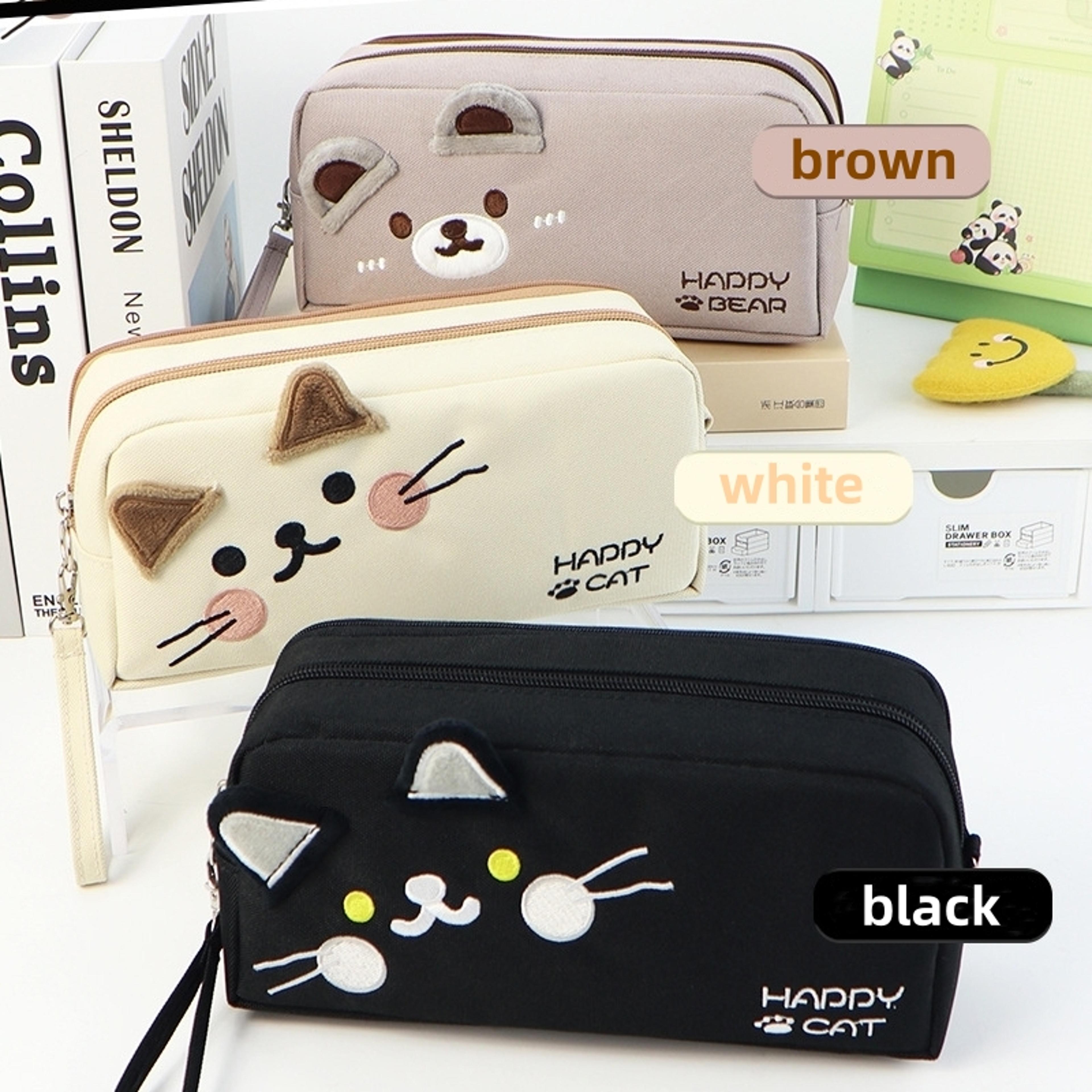 cute cat pencil bag large capacity stationery organizer for school office