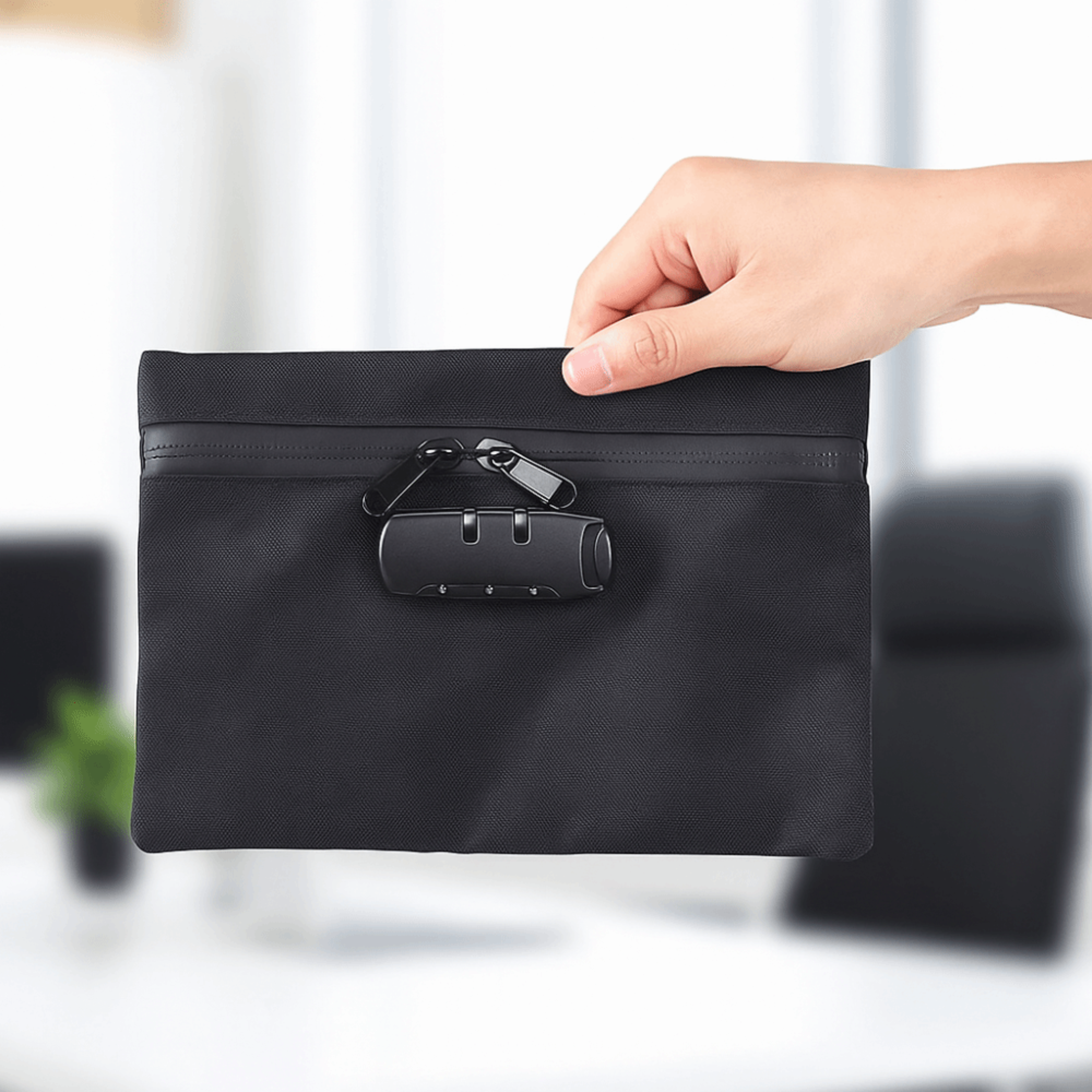combination lock money bag waterproof security pouch with zip closure