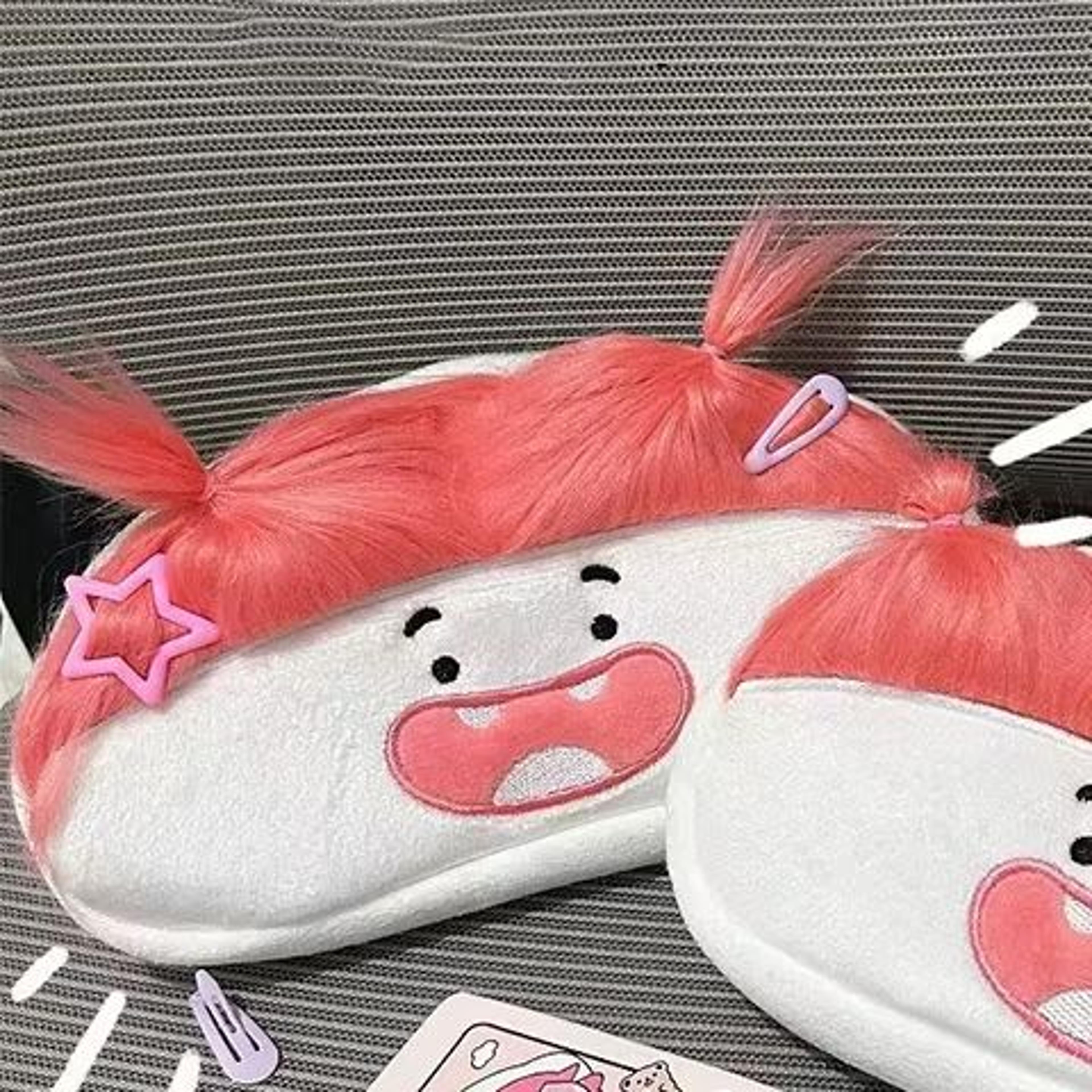 cute plush pencil bag big capacity cartoon storage case for school supplies