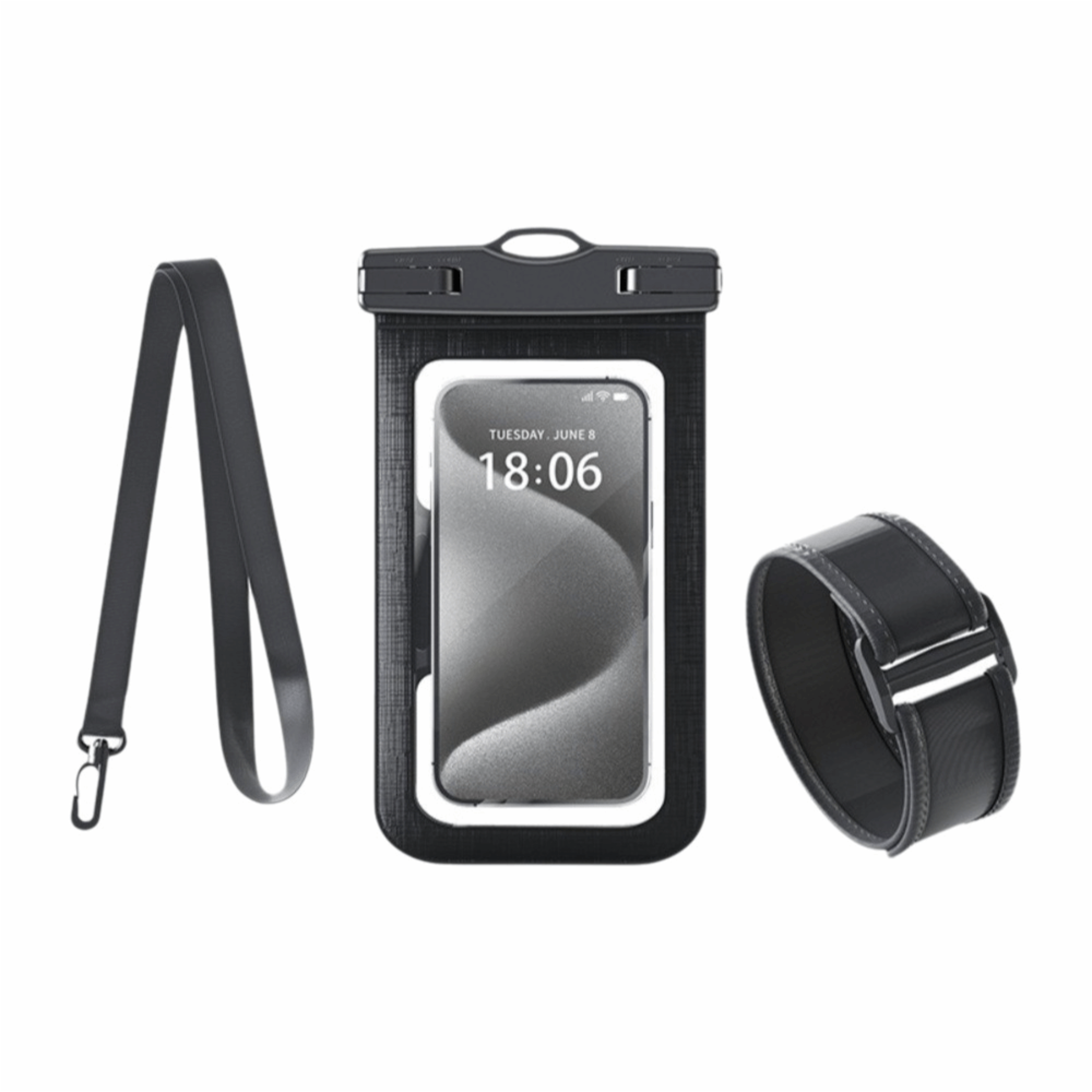 waterproof phone pouch transparent neck bag with adjustable strap