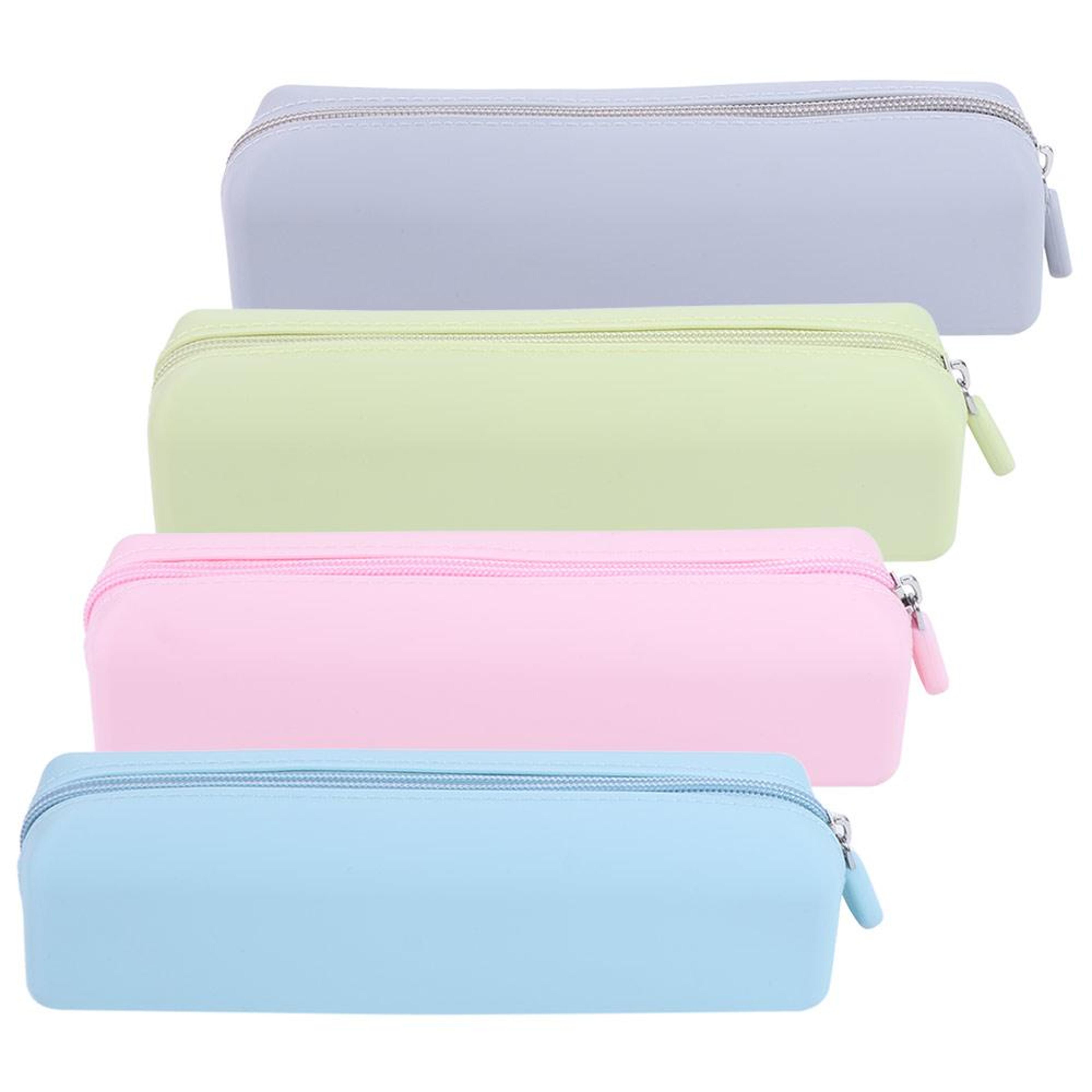 portable silicone pen bag waterproof pencil case with zipper large capacity storage organizer