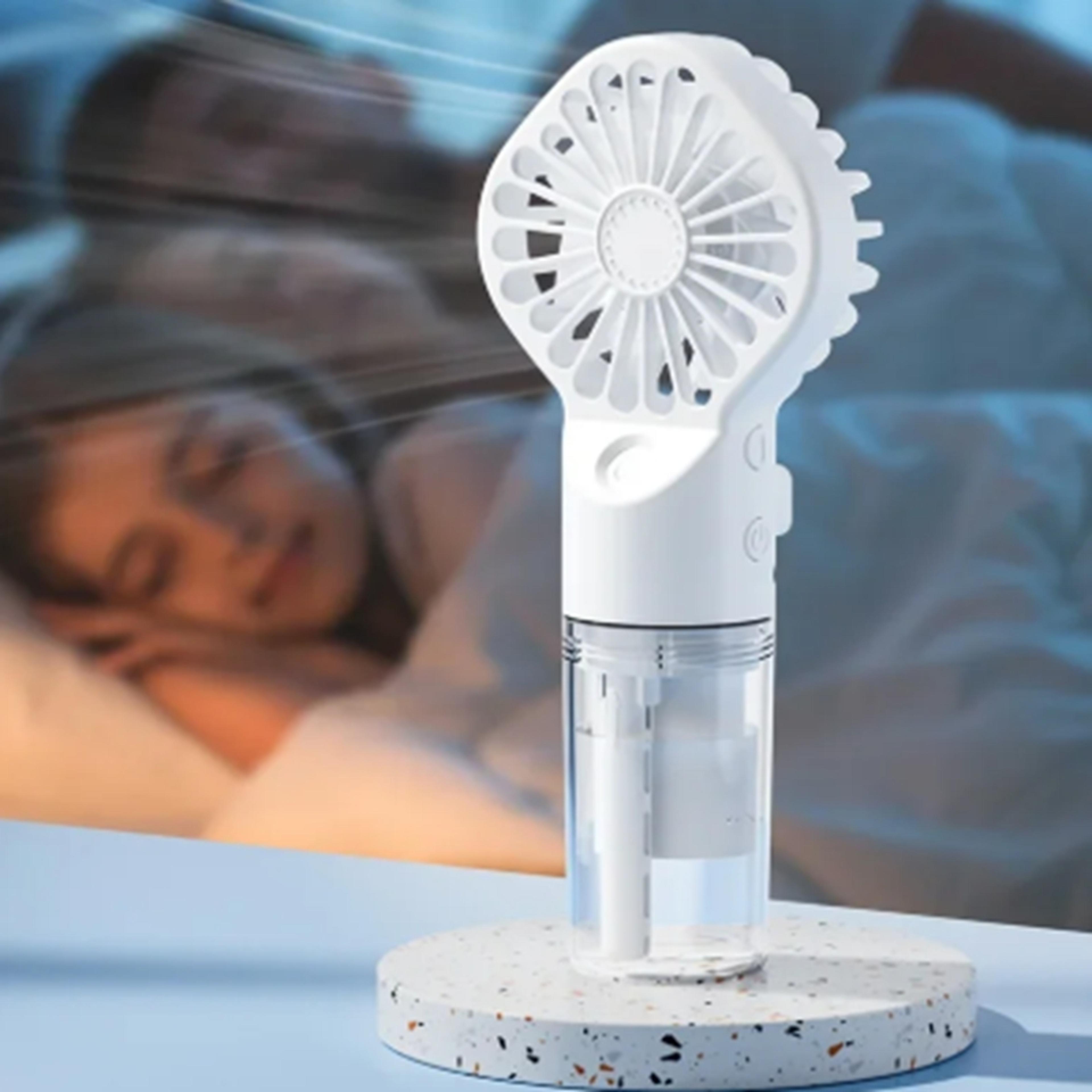 portable misting handheld fan usb rechargeable mini cooling fan with speed settings