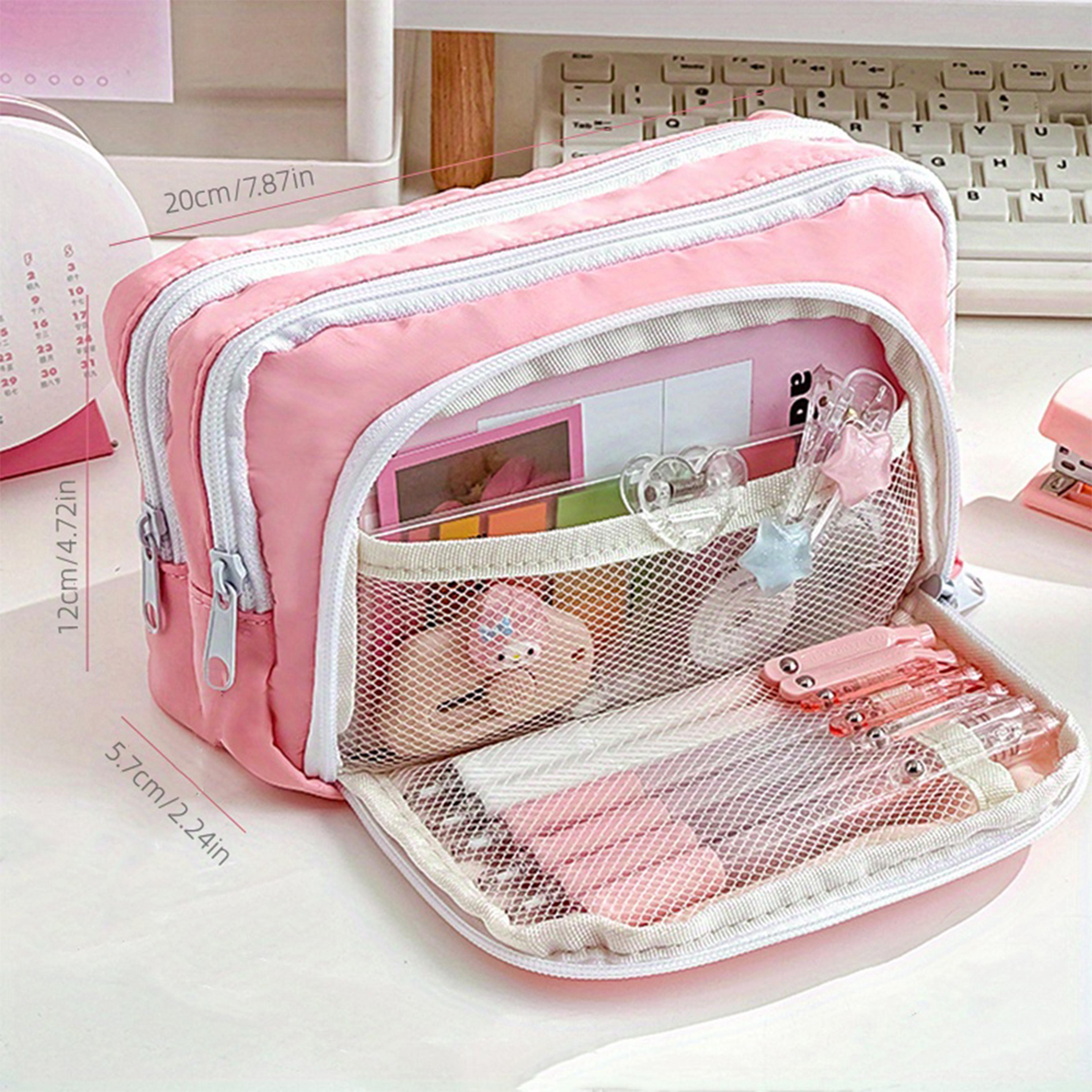 multi layer pencil case large capacity cute pen holder pouch for students