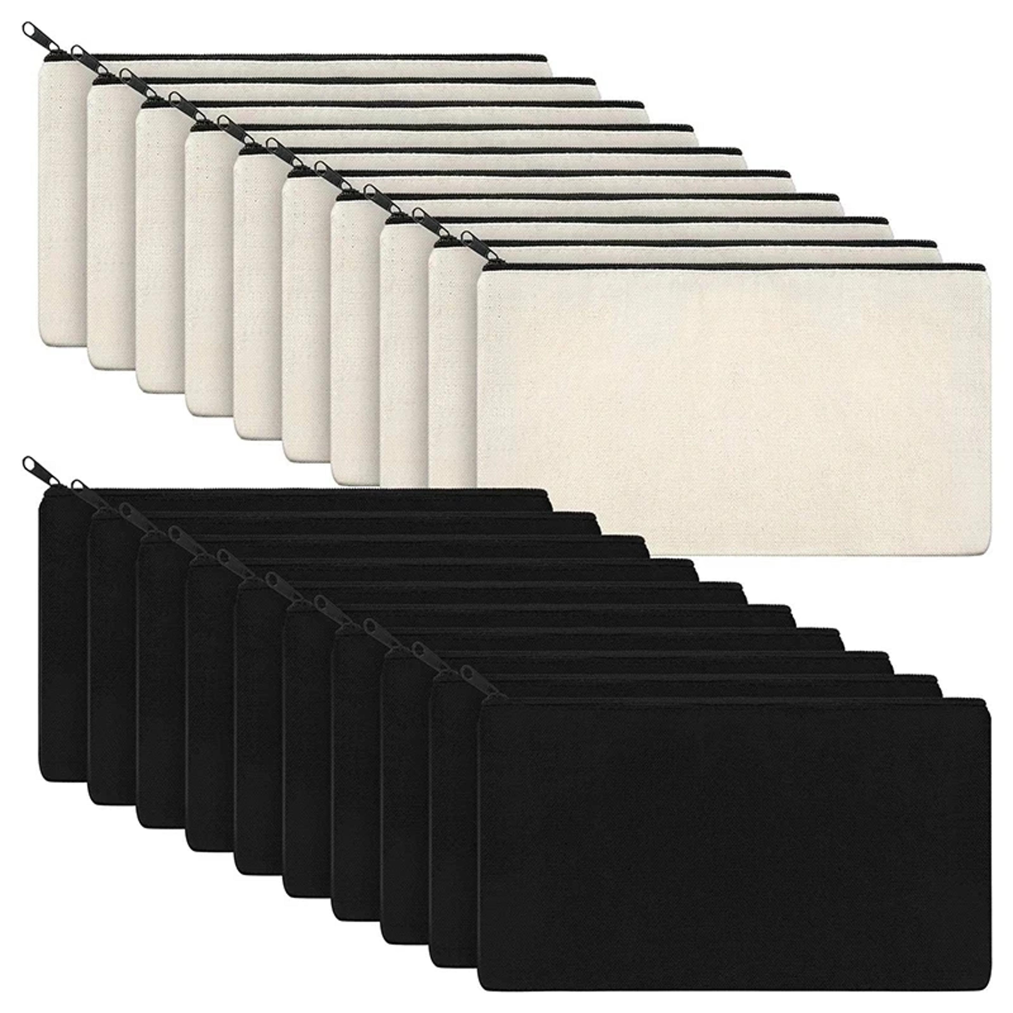 blank canvas craft bags reusable zipper pencil case cosmetic pouches for diy projects