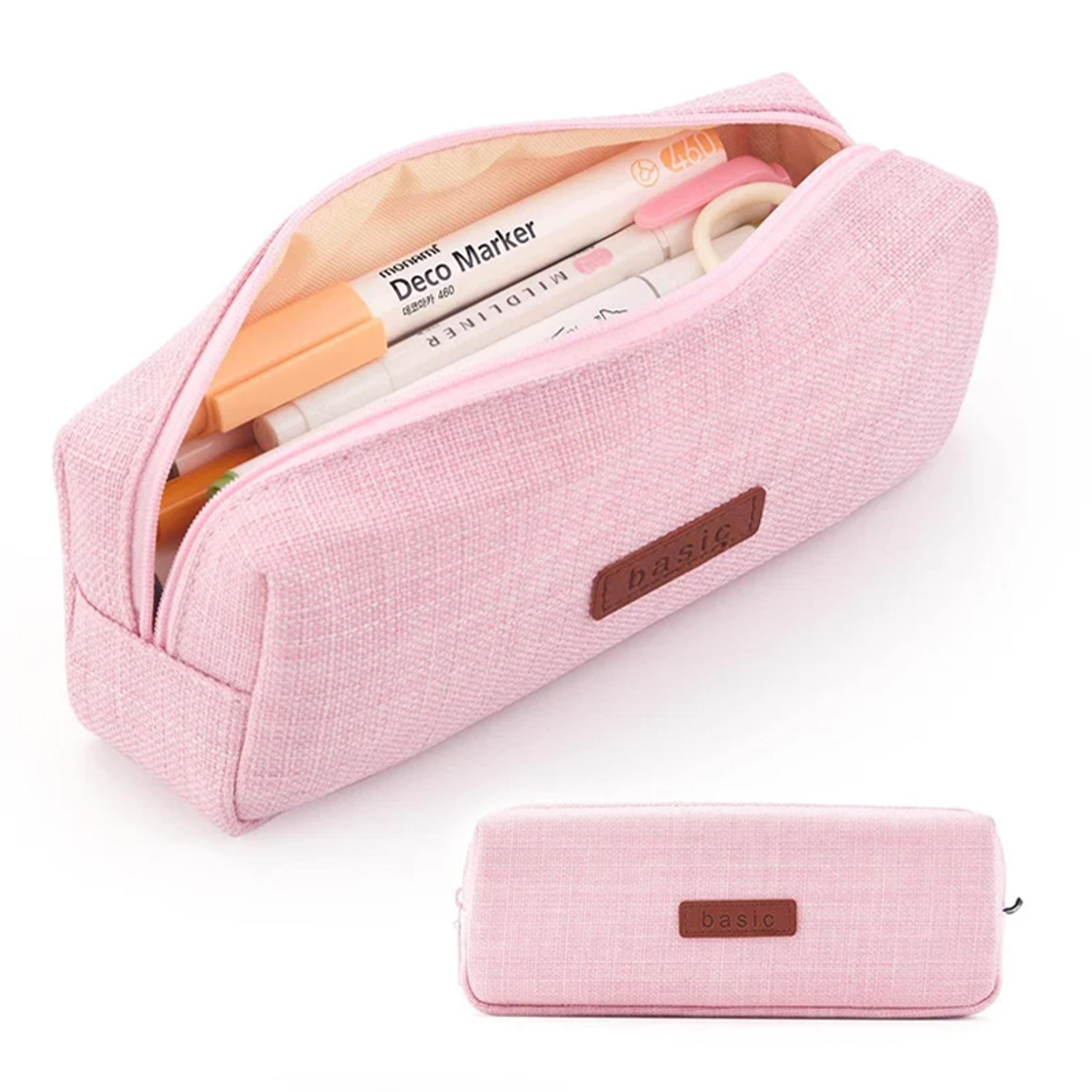 canvas pencil case large capacity stationery organizer pouch for students and office supplies