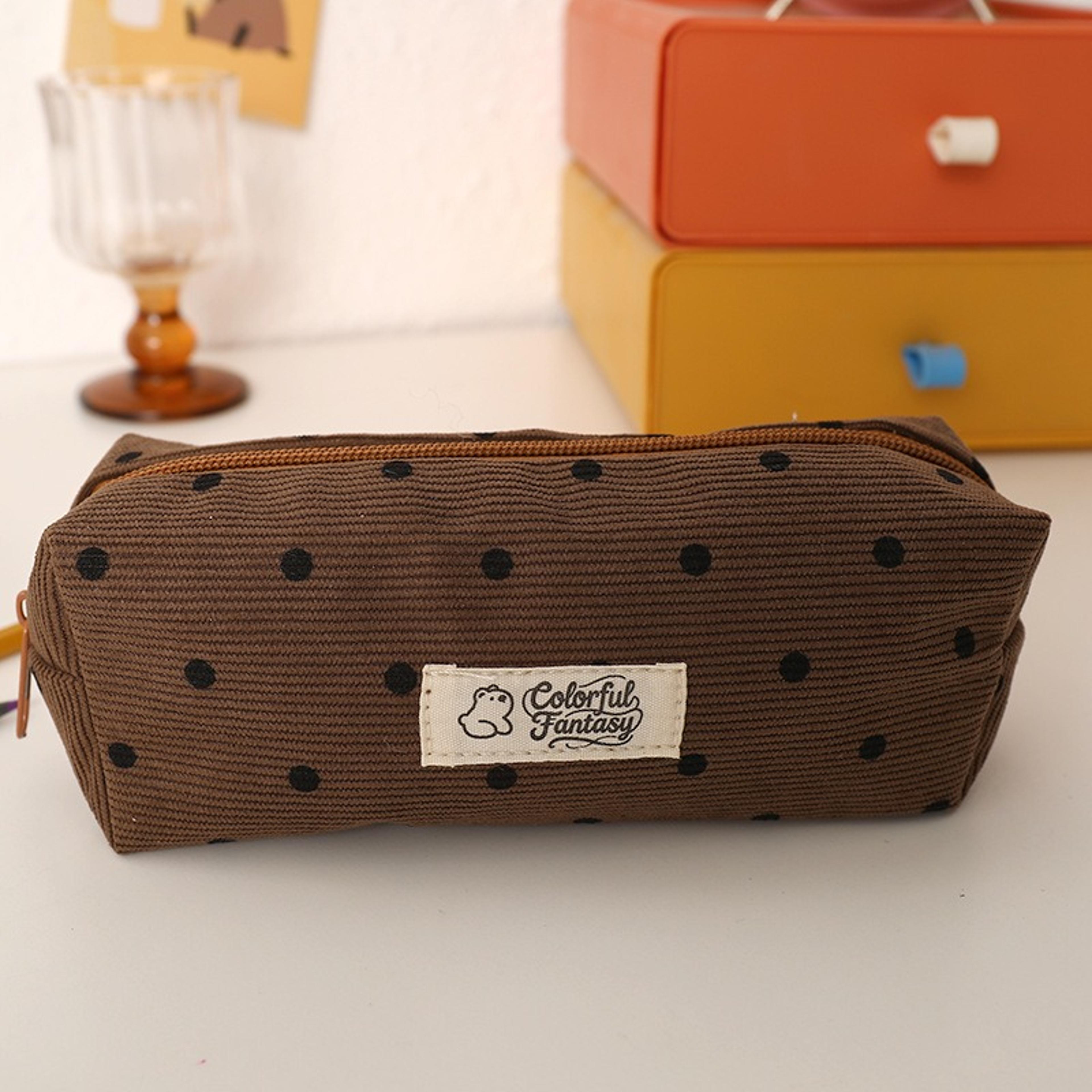 retro pencil pouch lightweight small pen bag stationery organizer makeup storage case