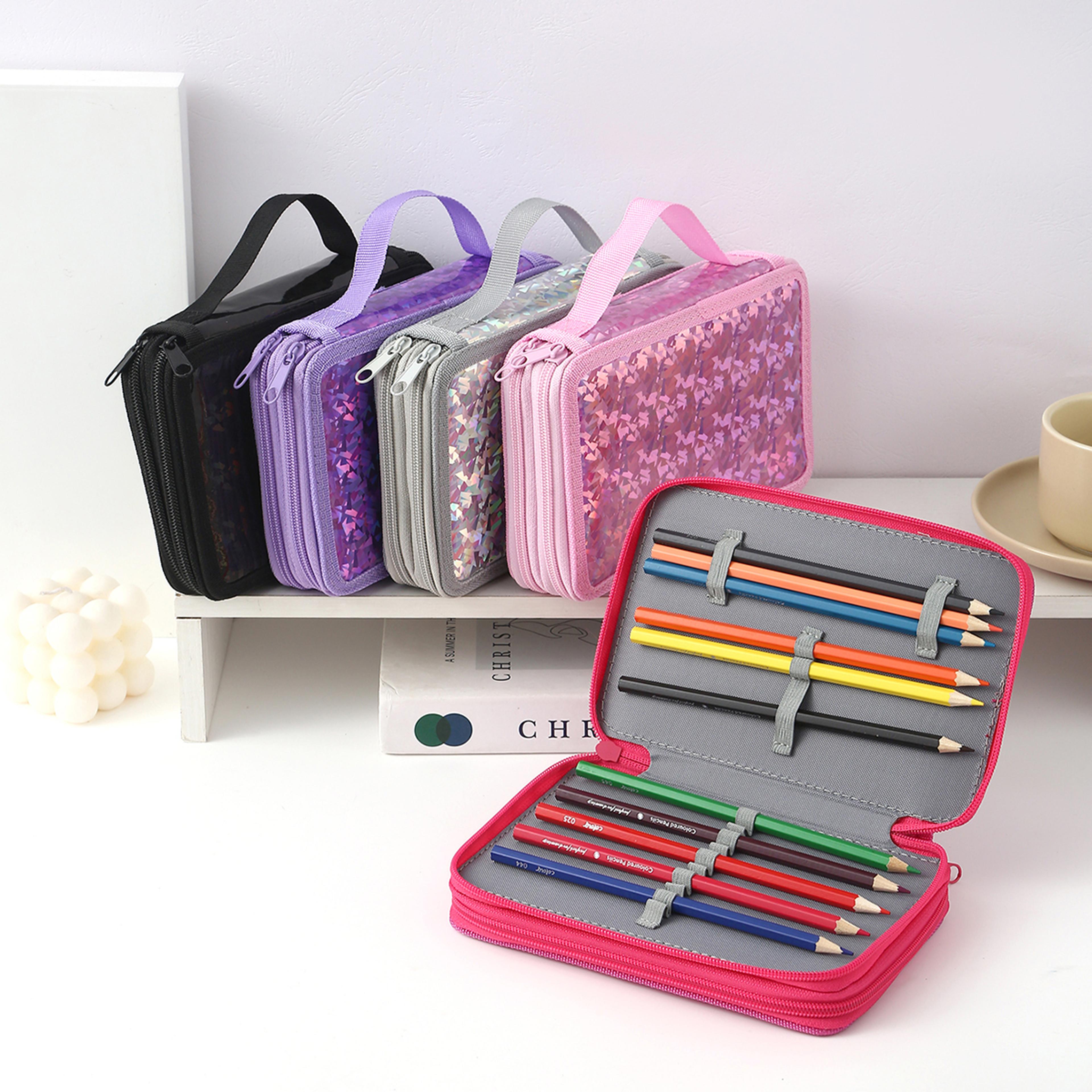 large capacity double layer pencil case with laser print organizer for school office