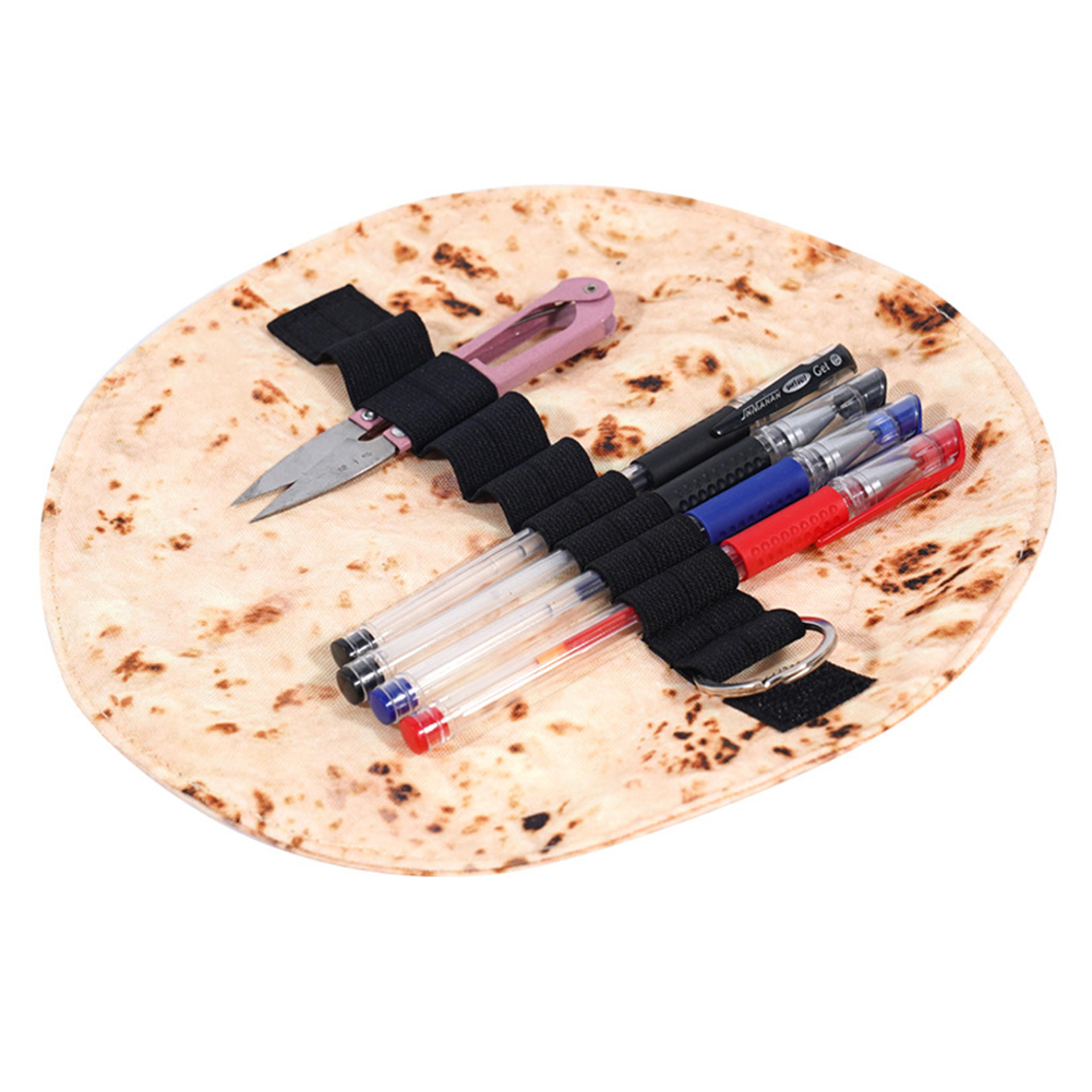 cartoon burrito pen pouch funny tortilla roll pencil case for school office makeup storage