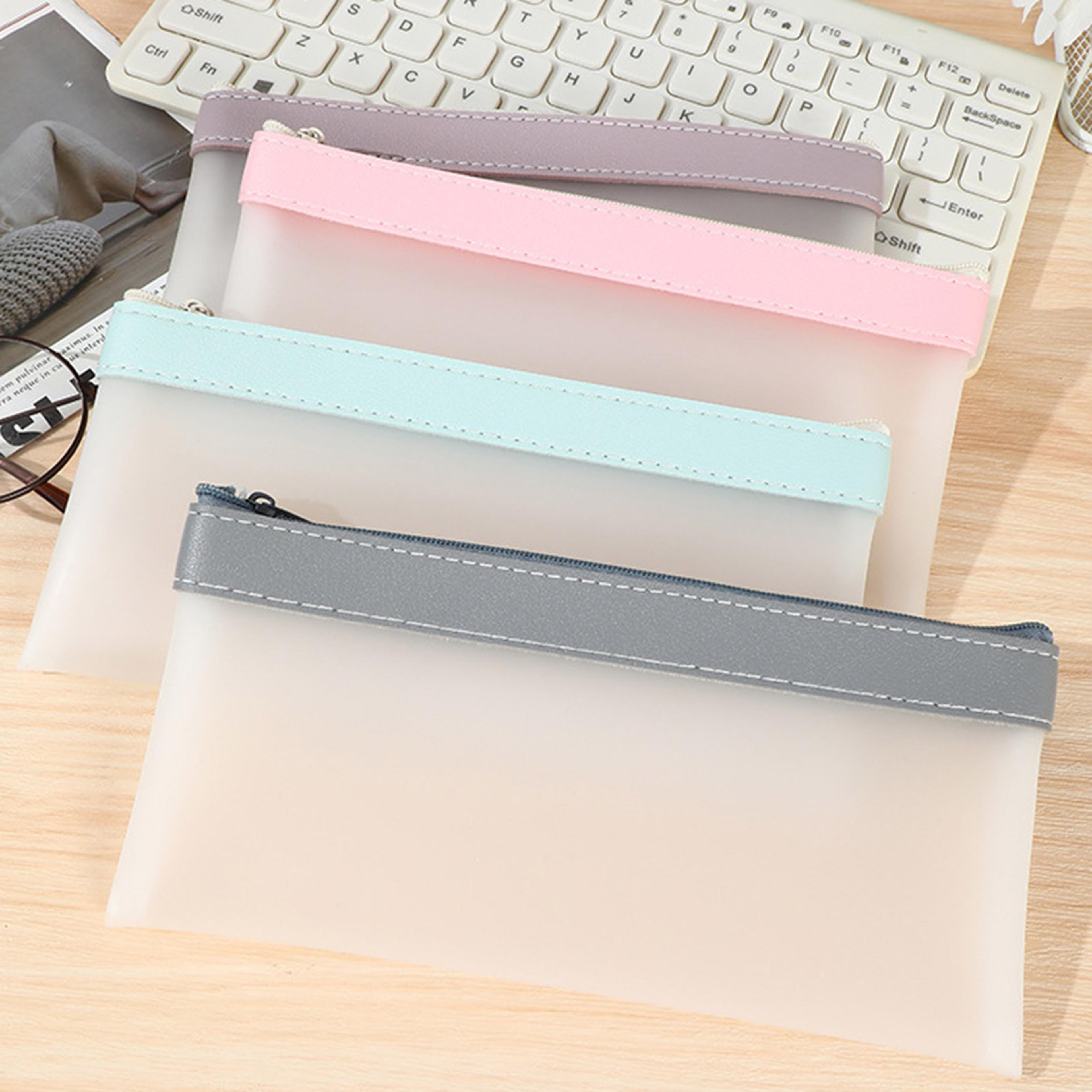 transparent frosted pencil case large capacity stationery organizer for school office and students