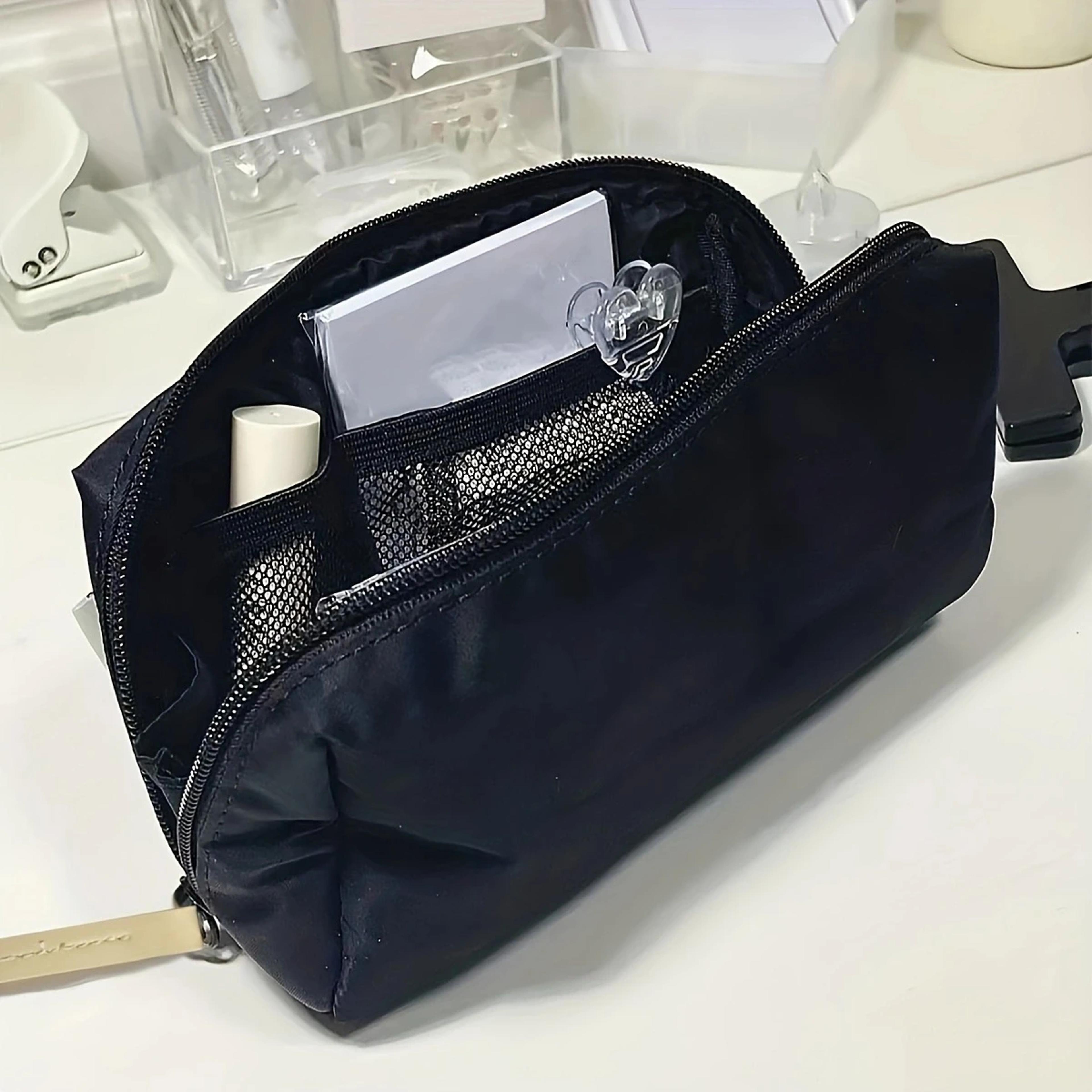 large capacity black canvas pencil case school stationery storage bag