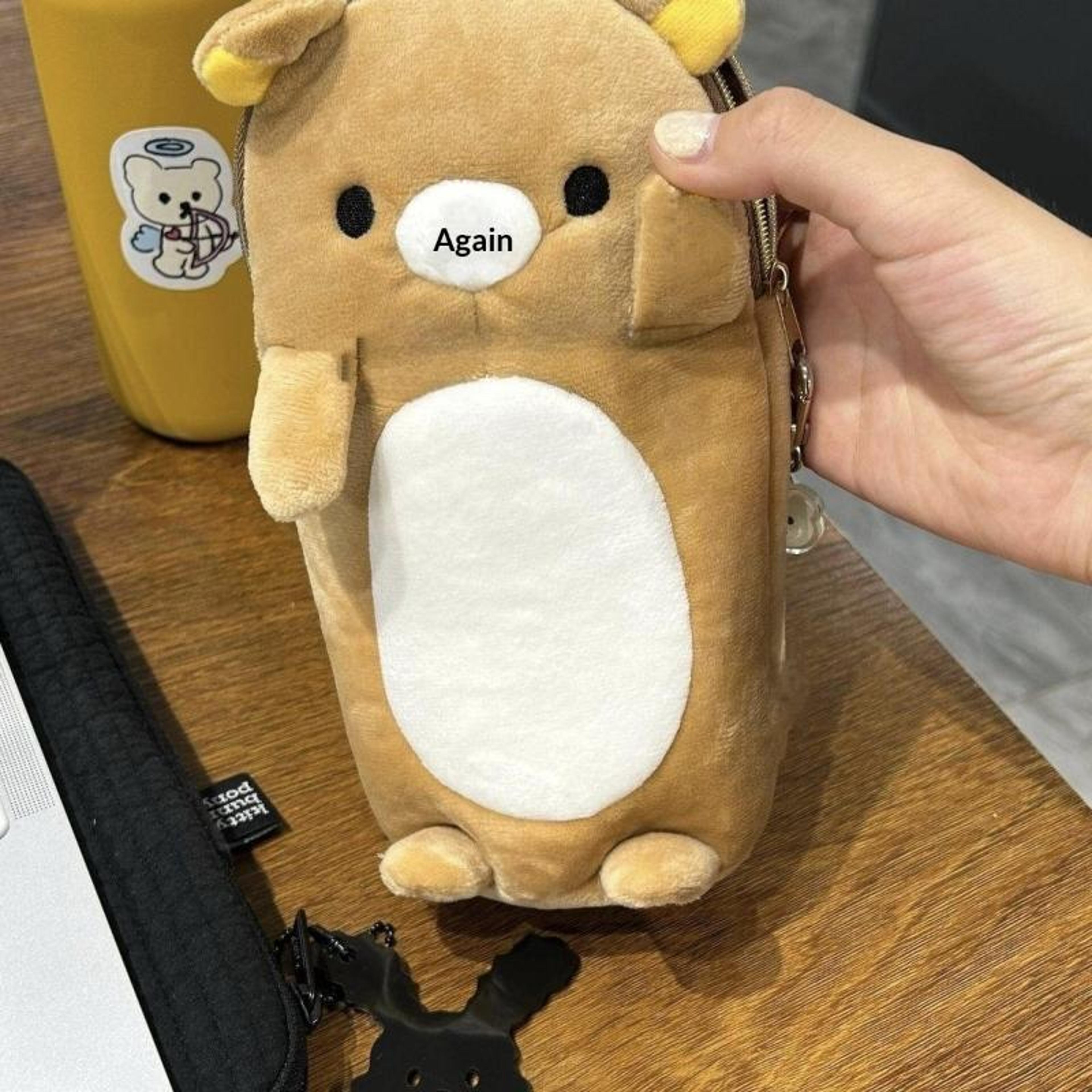 cute bear standing pencil case large capacity stationery bag for students