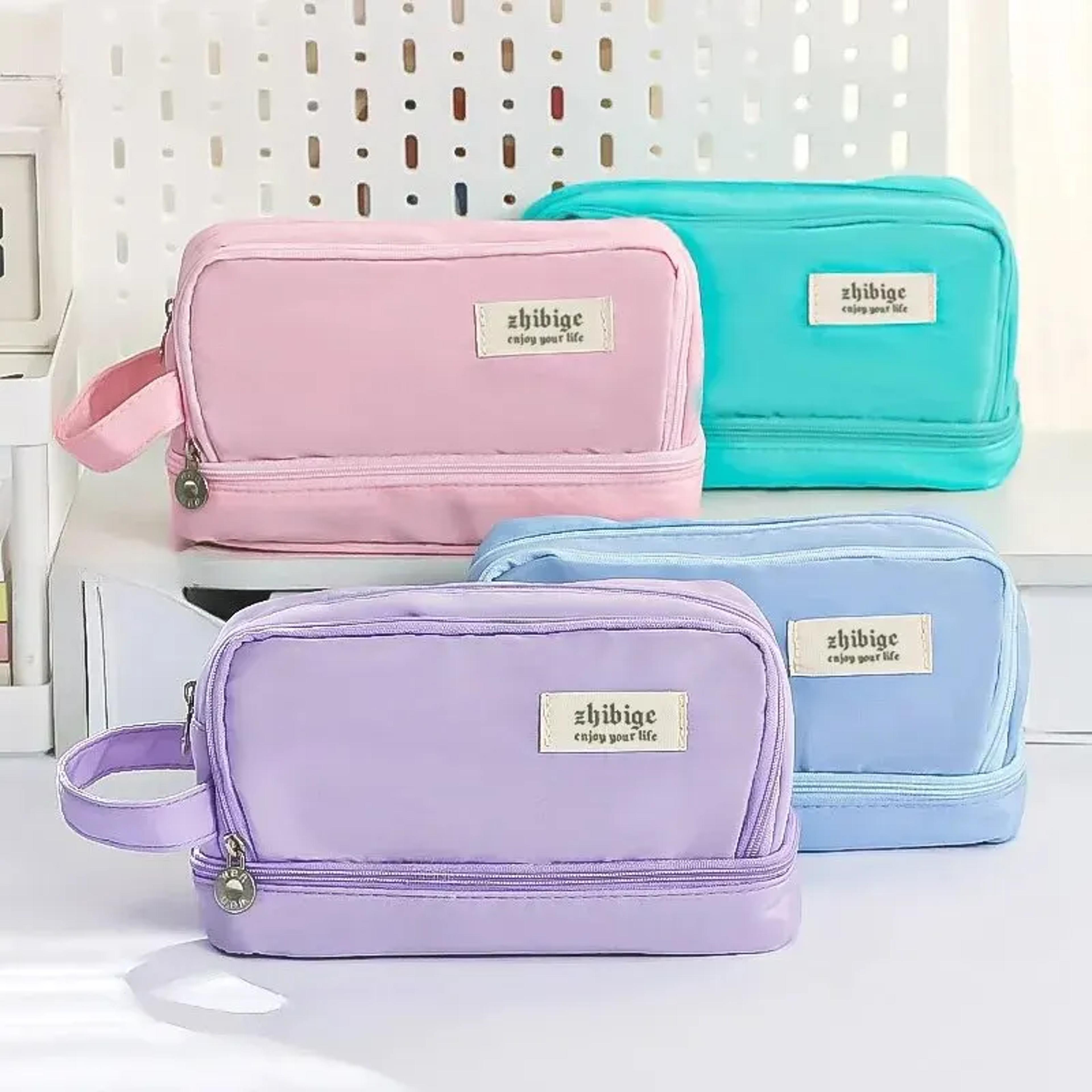 cute large capacity pencil case for school students multi functional pen storage bag