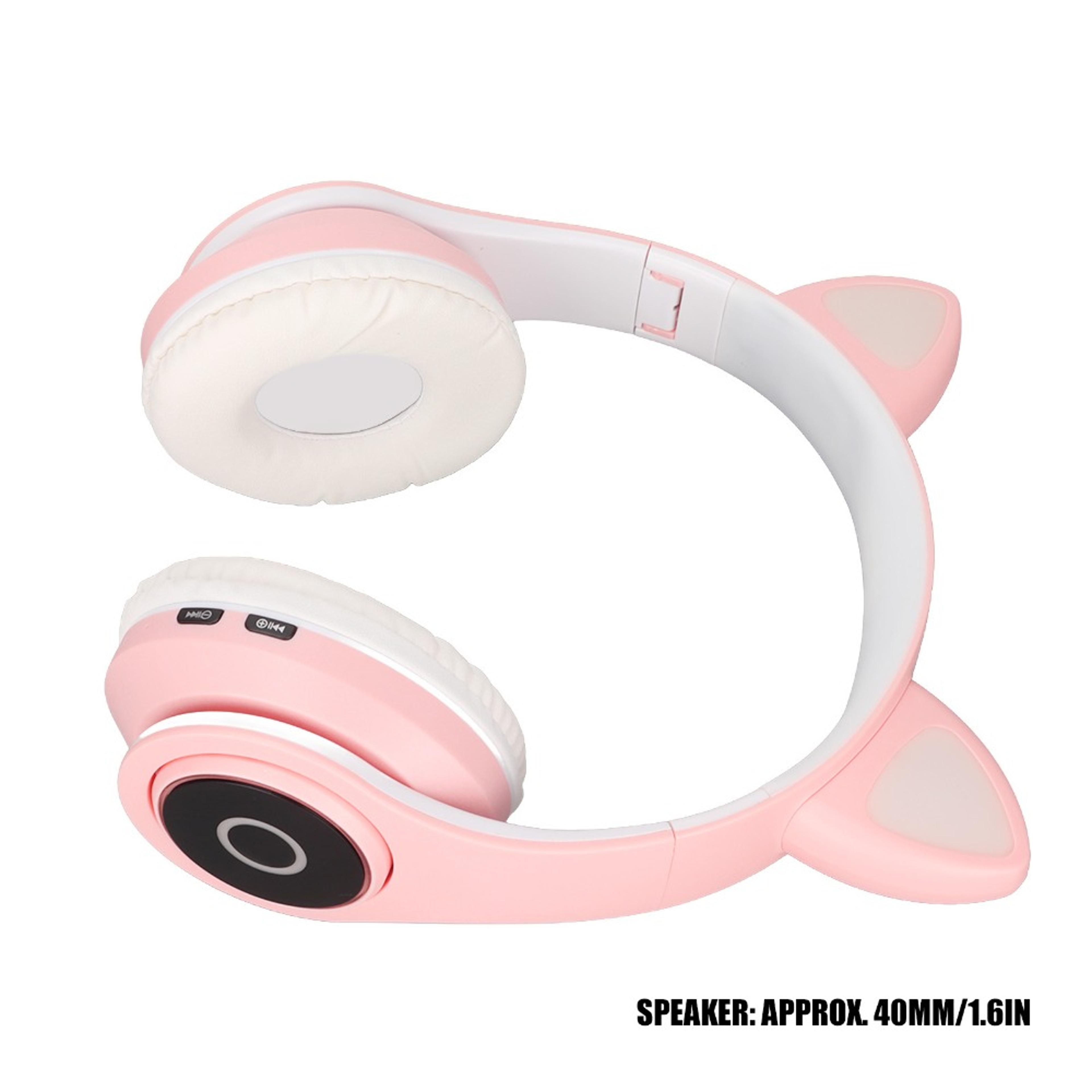 cute cat ear bluetooth headphones wireless headset with adjustable led