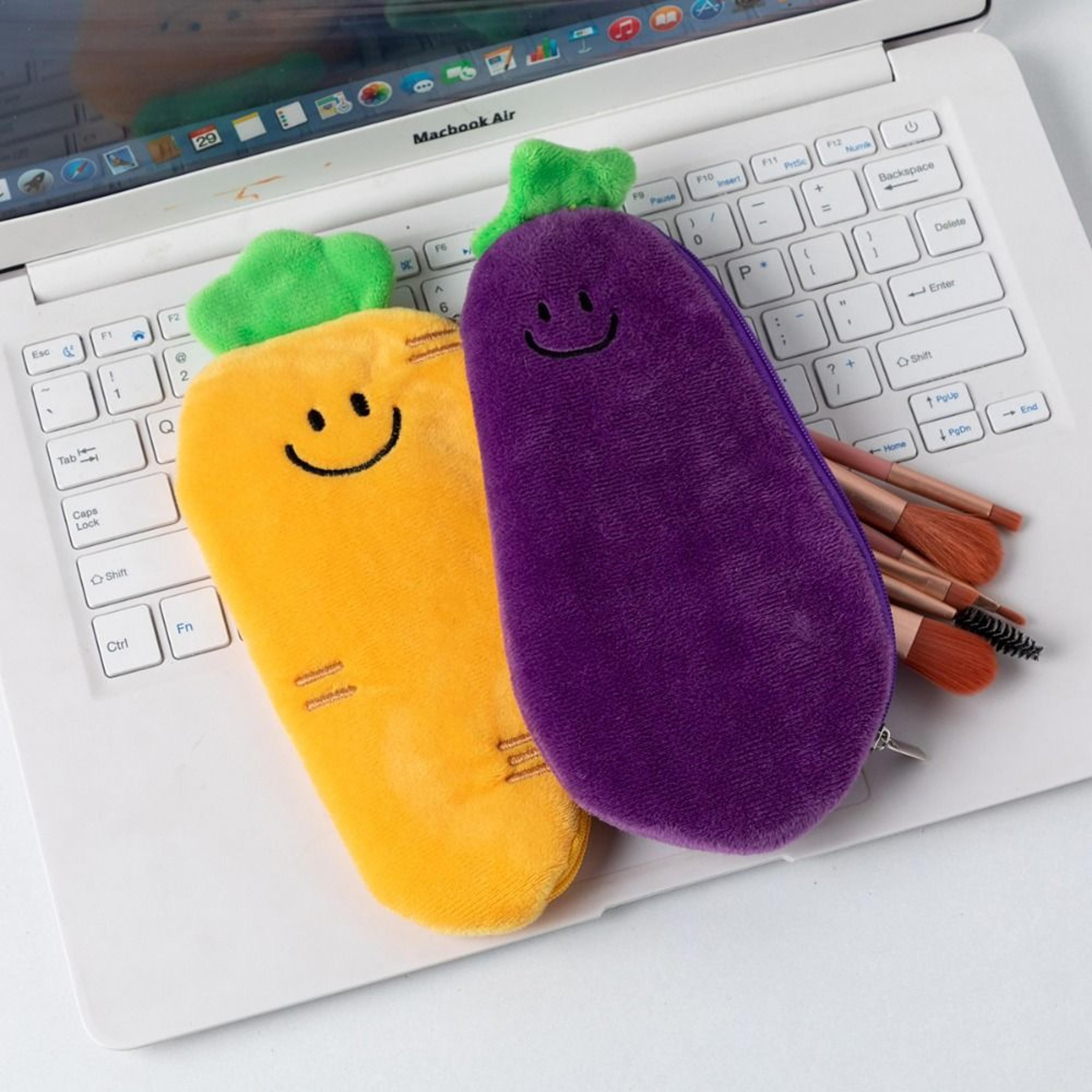 cute cartoon plush pencil case portable zipper pen bag for school office and gifts