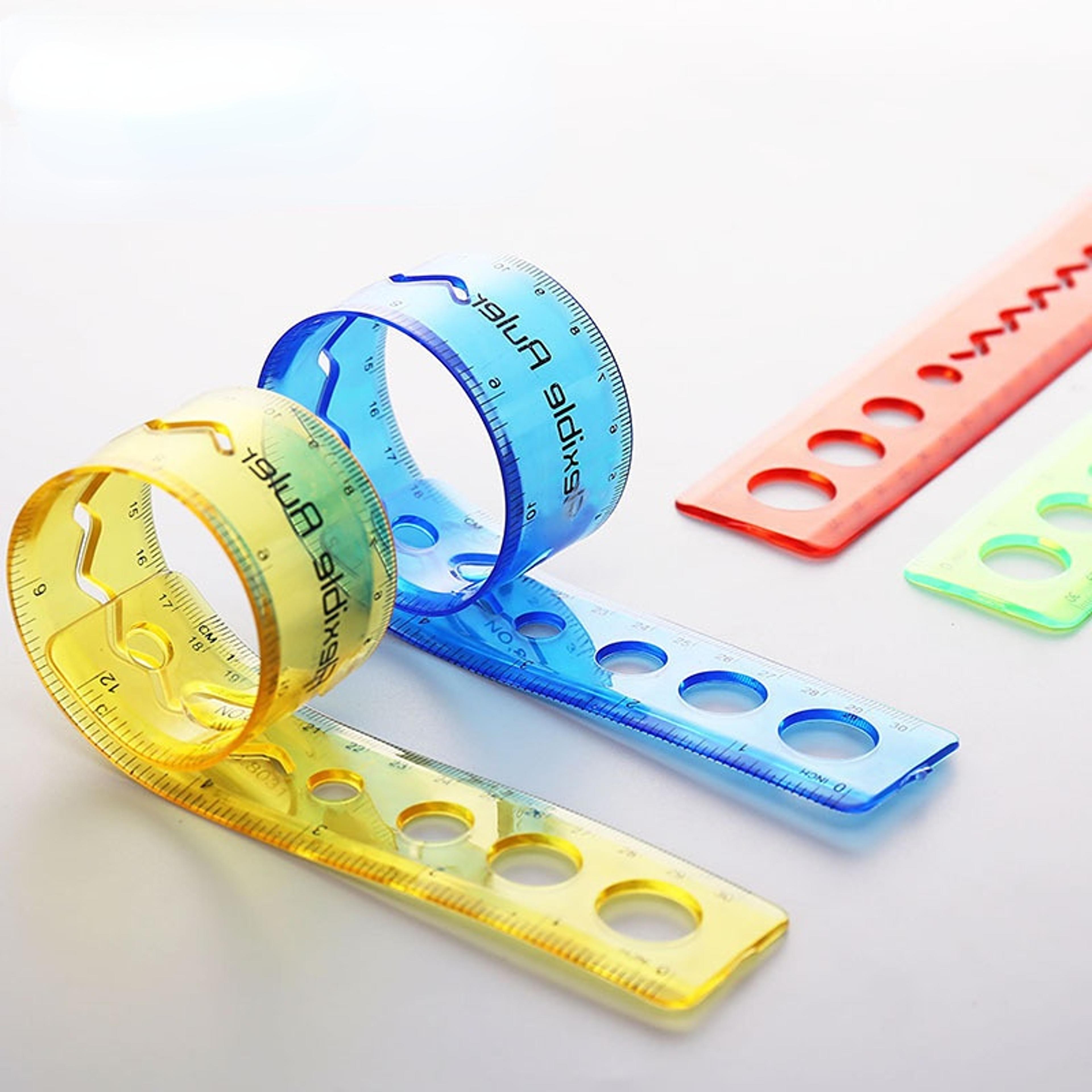 flexible soft ruler colorful plastic ruler set for students drawing and crafts
