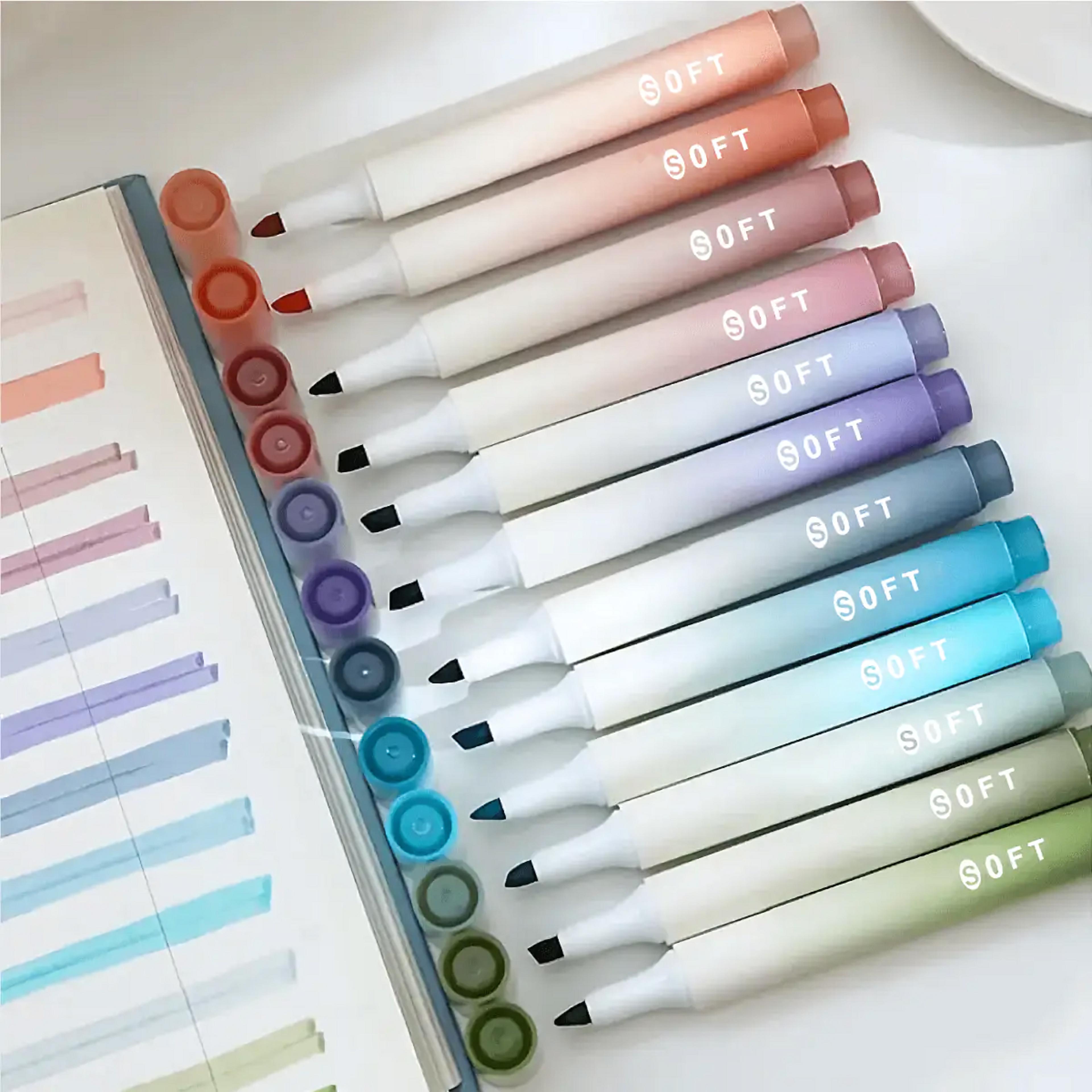 morandi color gradient highlighter pens set aesthetic markers for journaling and note taking