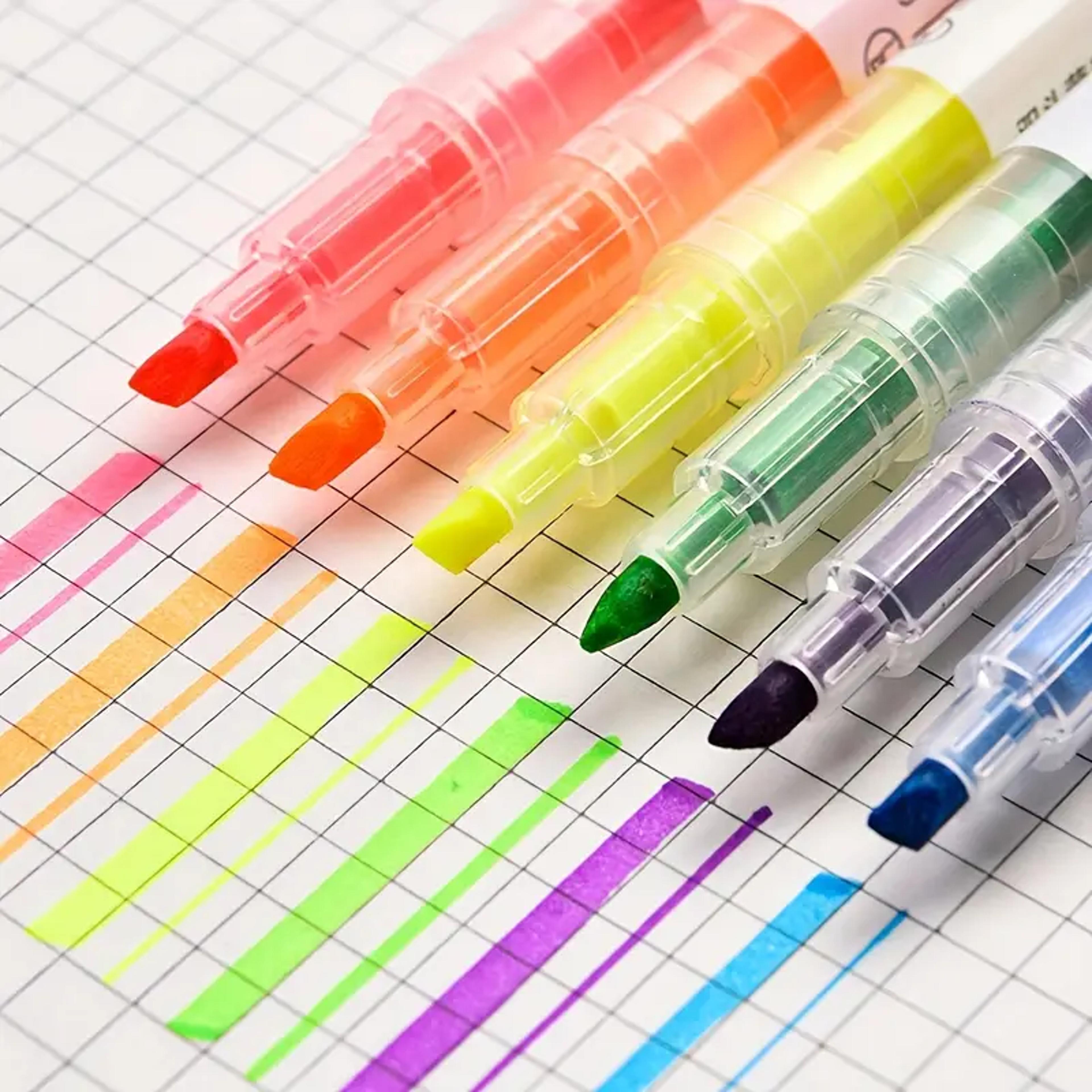 dual ended marker highlighters for students study notes and creative stationery