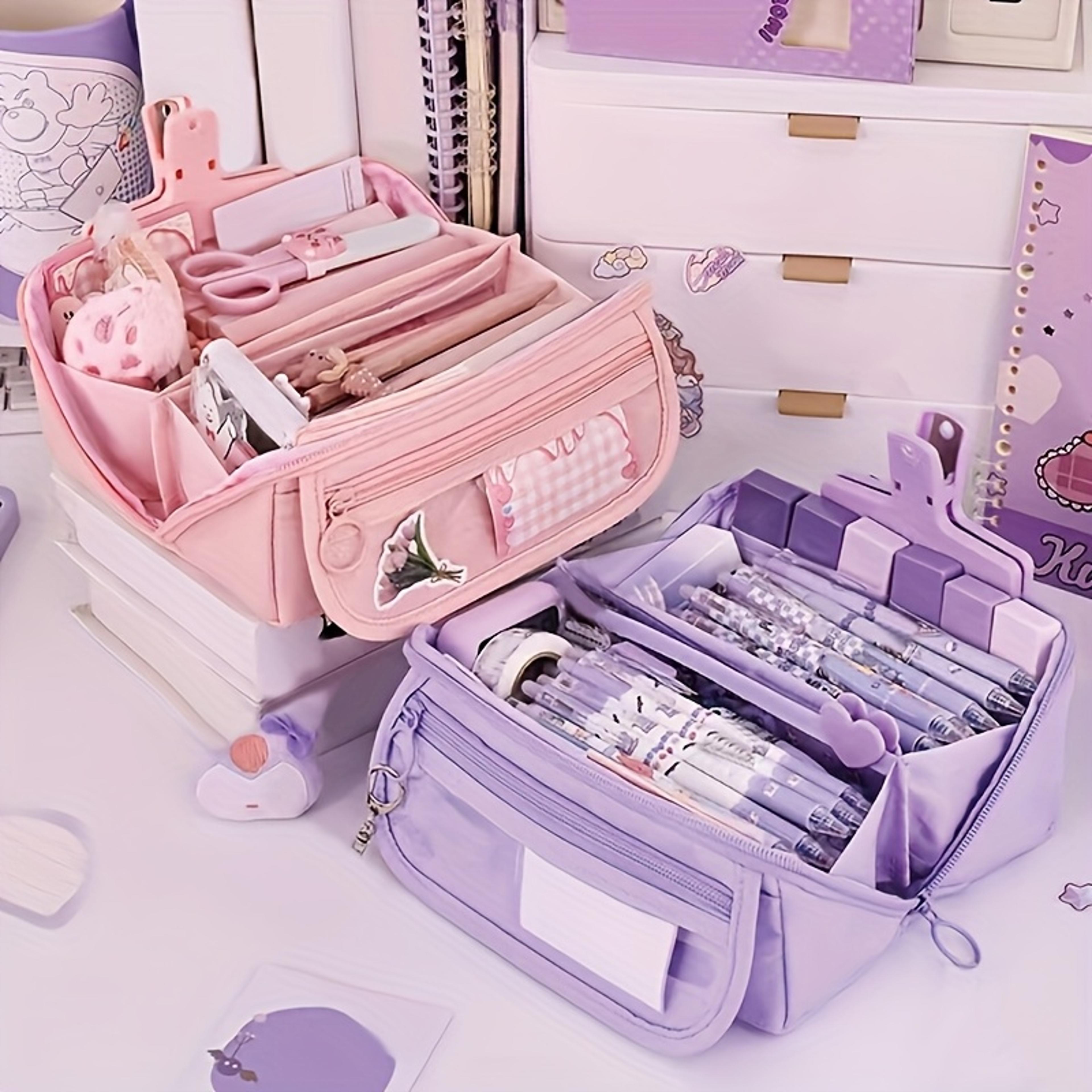 large capacity pencil case organizer box for students with multi function storage design