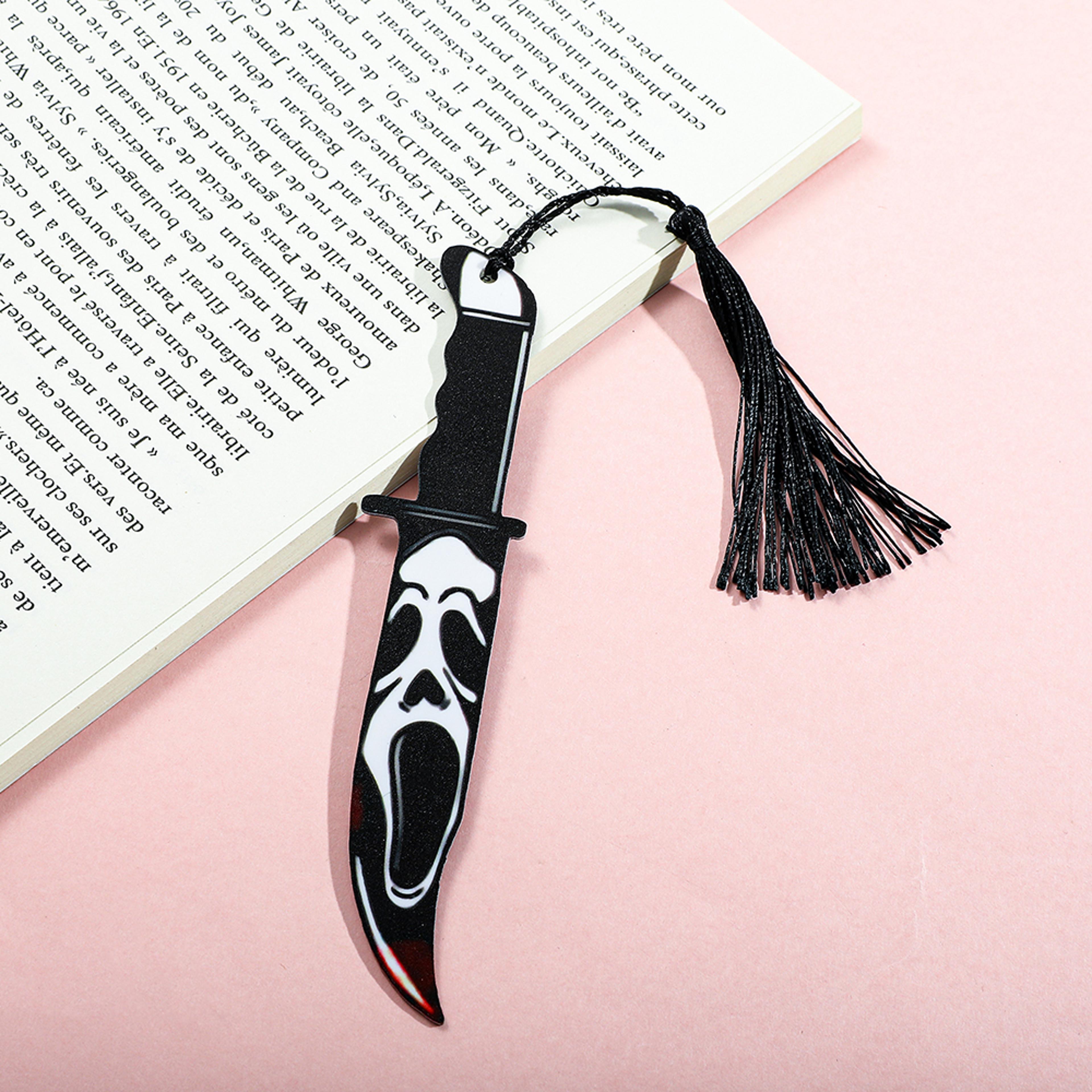 horror knife bookmark for thriller readers and book lovers