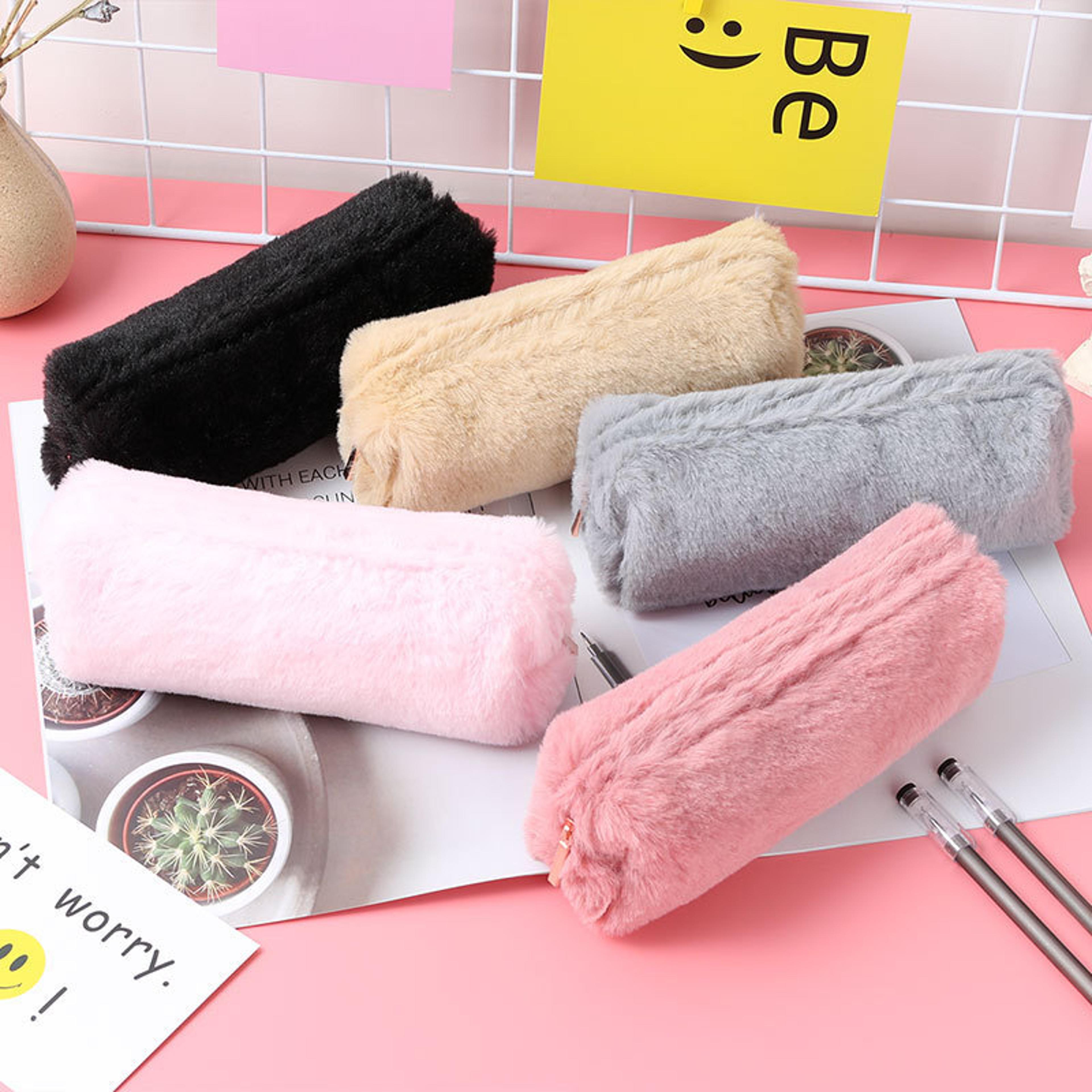 cute cartoon plush pencil pouch portable school pencil case for kids students office supplies