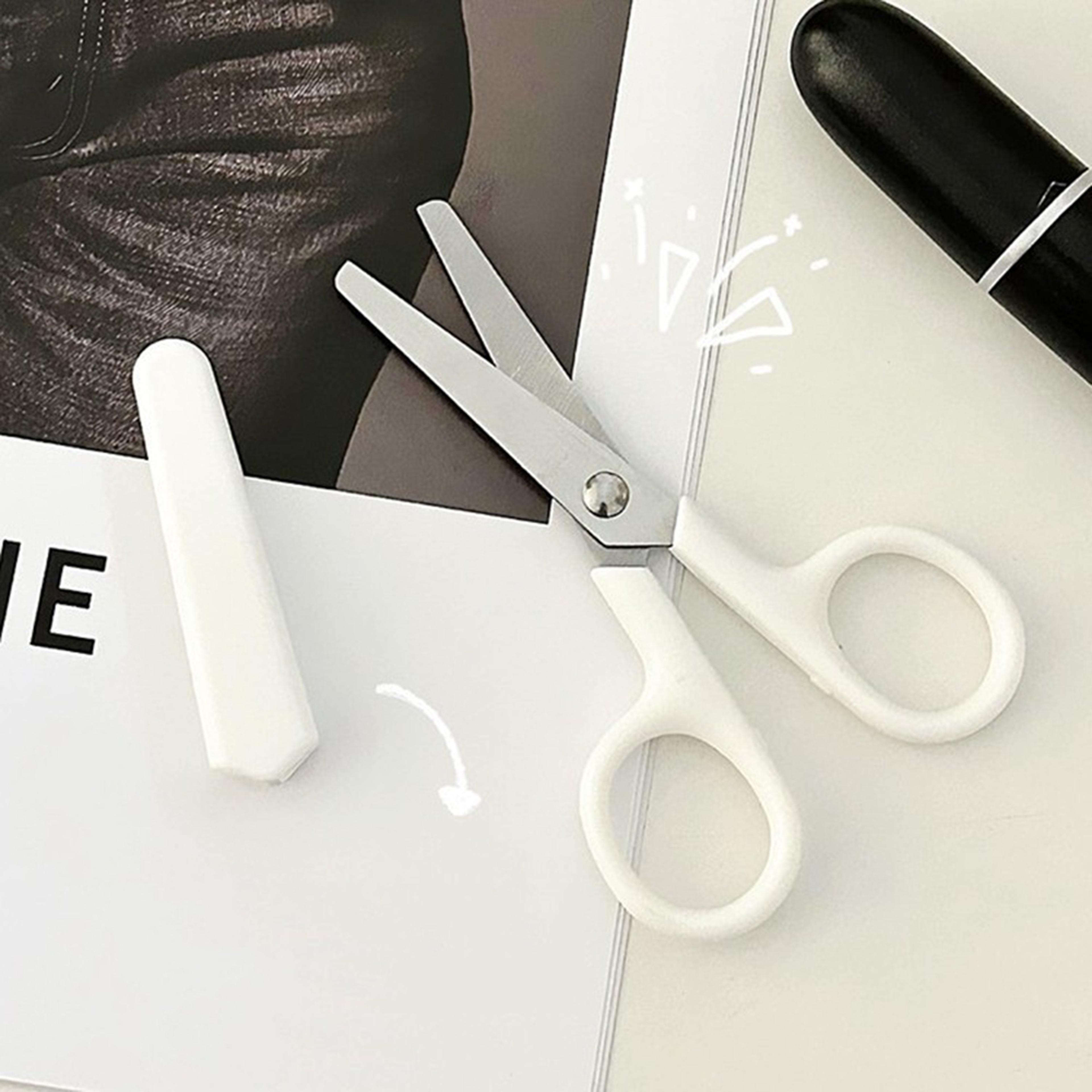 creamy safety scissors for kids school students with safe edges and anti slip grip