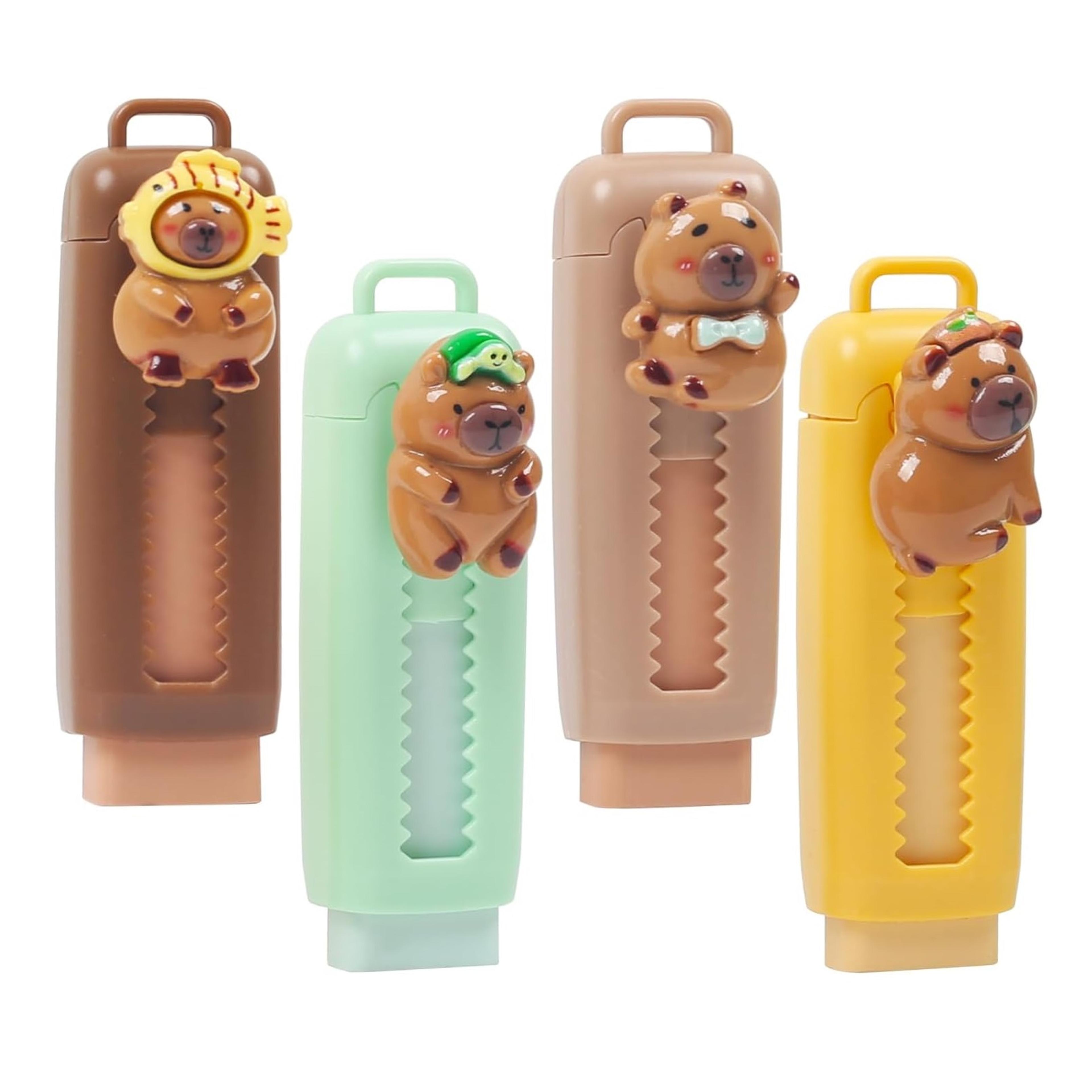 capybara eraser set cute cartoon school stationery drawing erasers for kids students