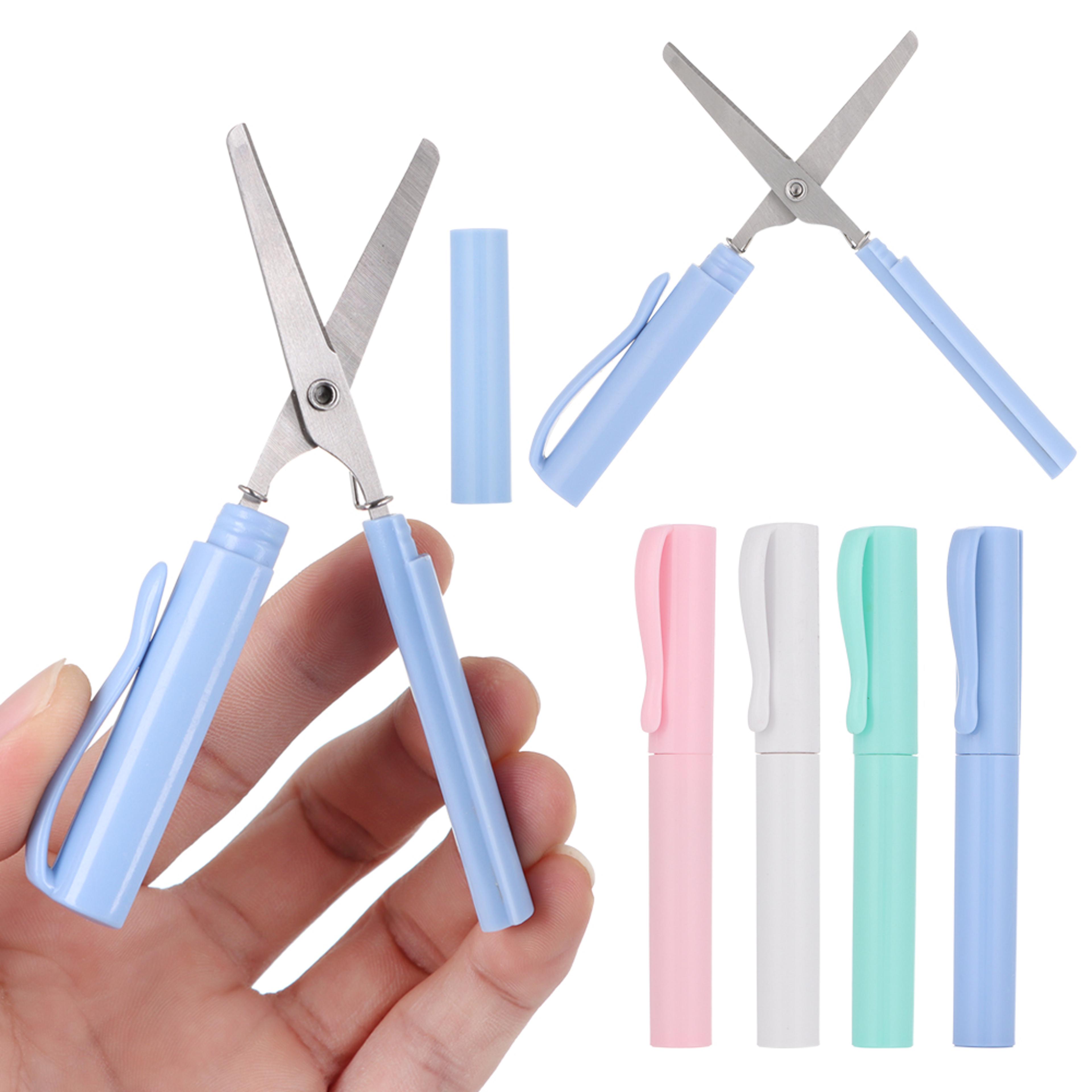 portable pen shape folding scissors mini paper cutting tool for diy crafts school office use
