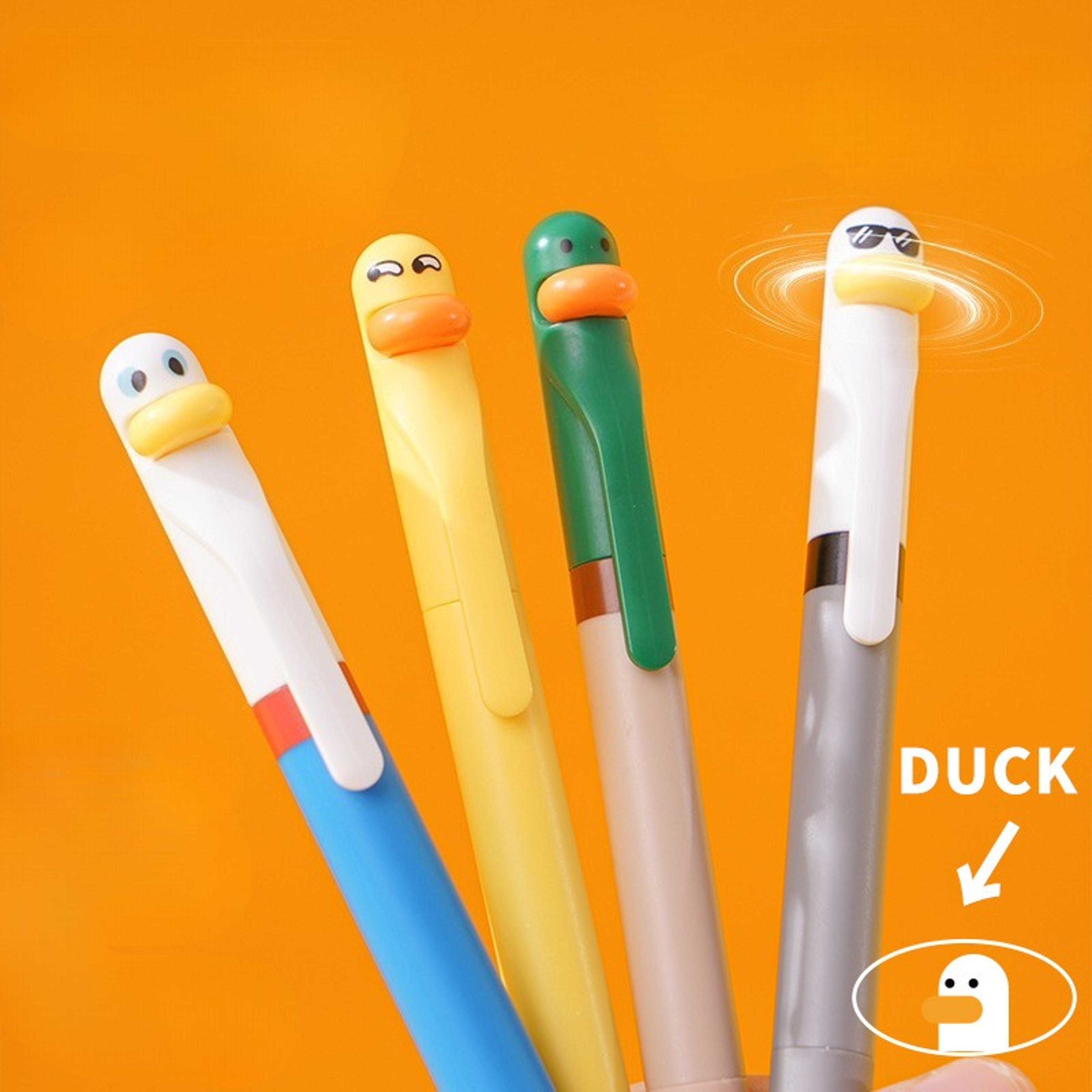 cute duck stress relief gel pen black ink retractable writing pen for students and gifts