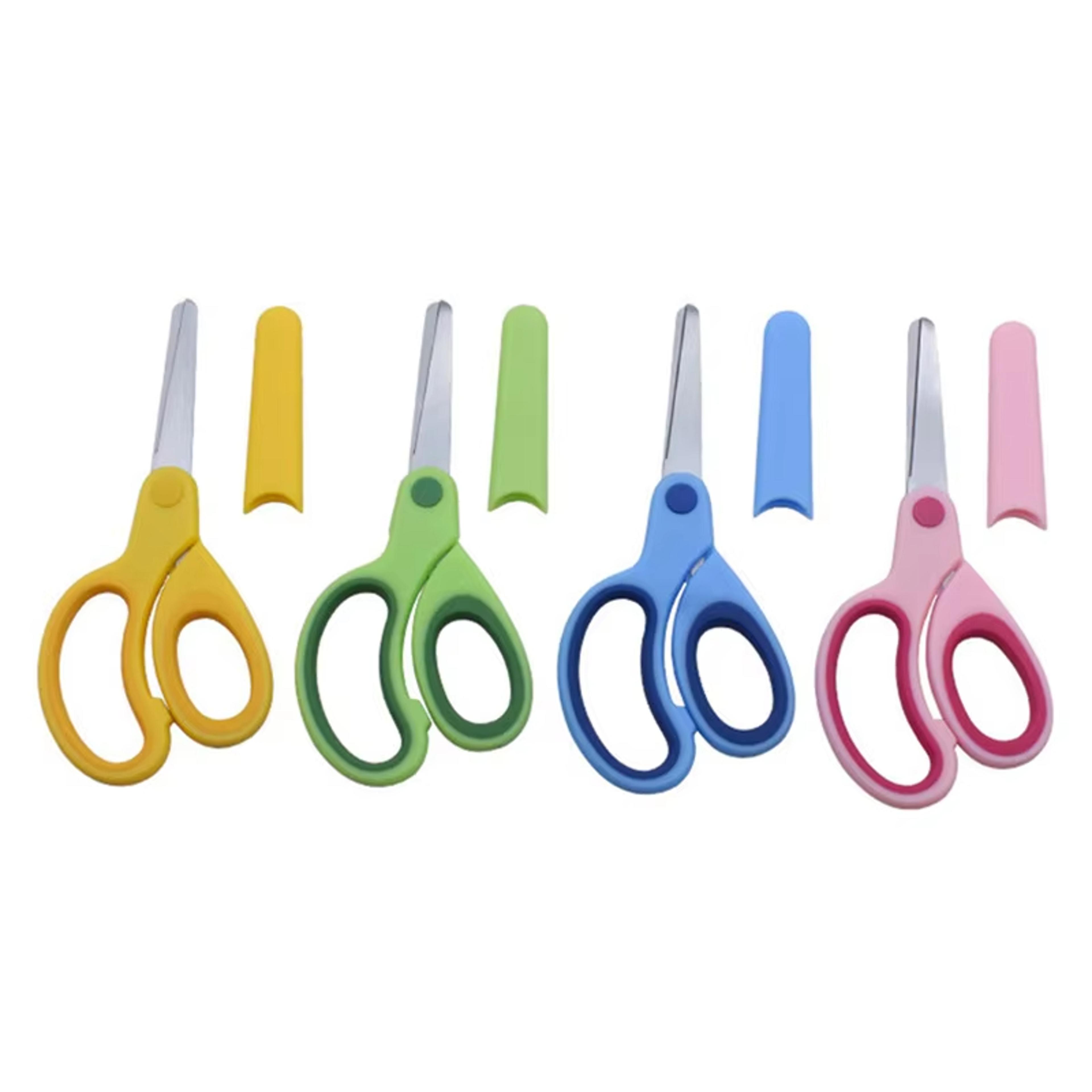 left handed safety scissors for kids with protective sleeve diy school cutting tool