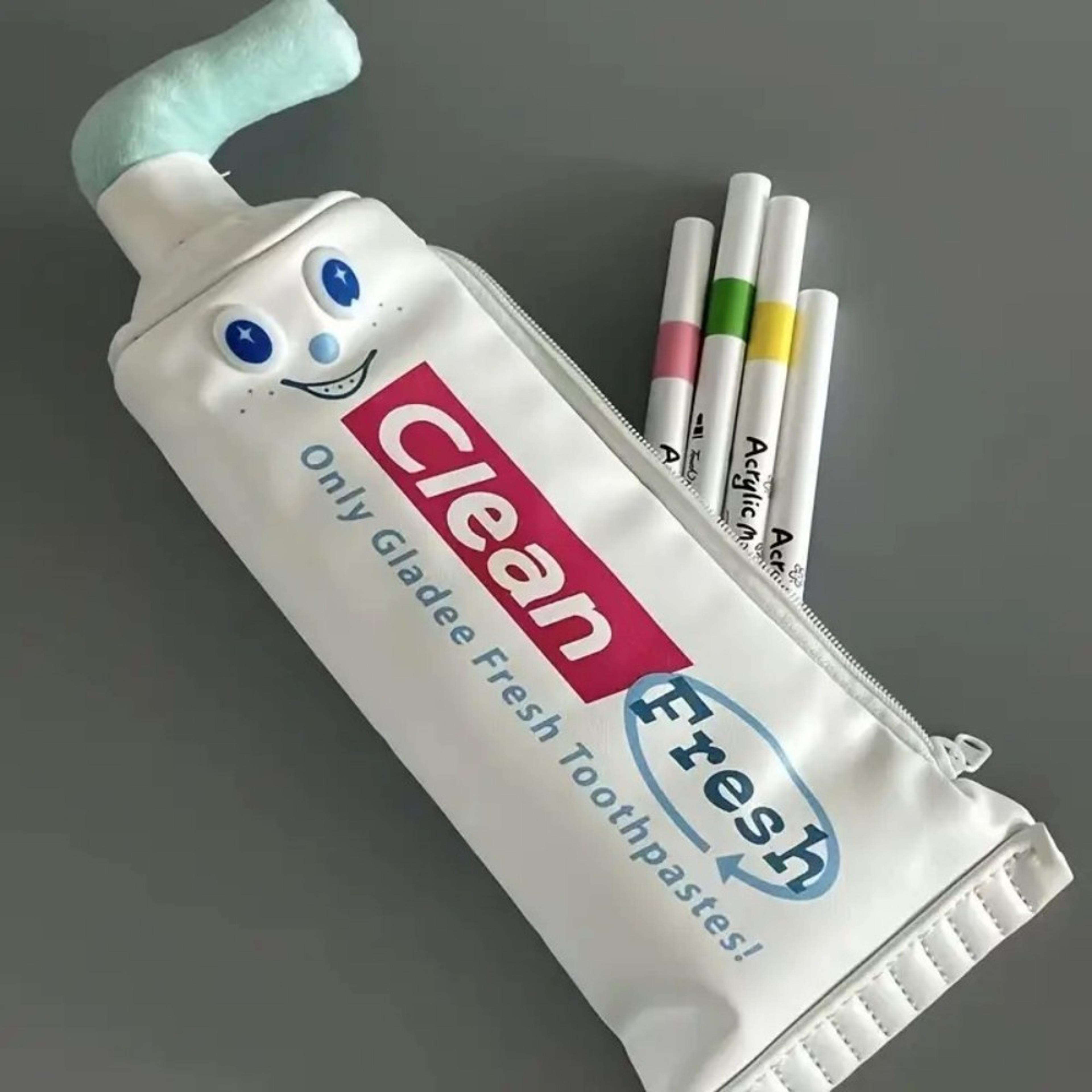 cute toothpaste tube pencil pouch creative collapsible pen case for school supplies